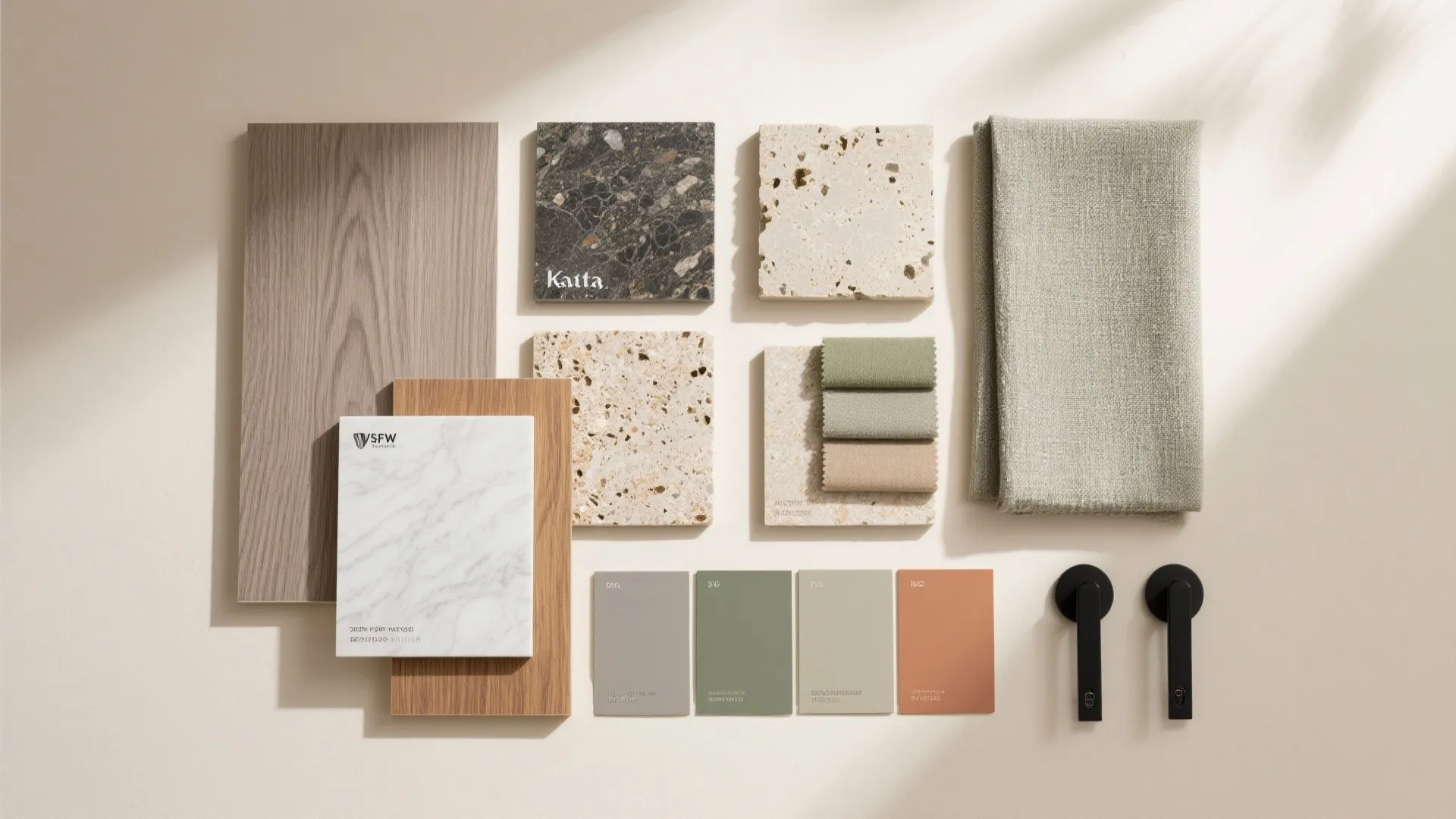 Texture and warmth: wood tones with stone accents