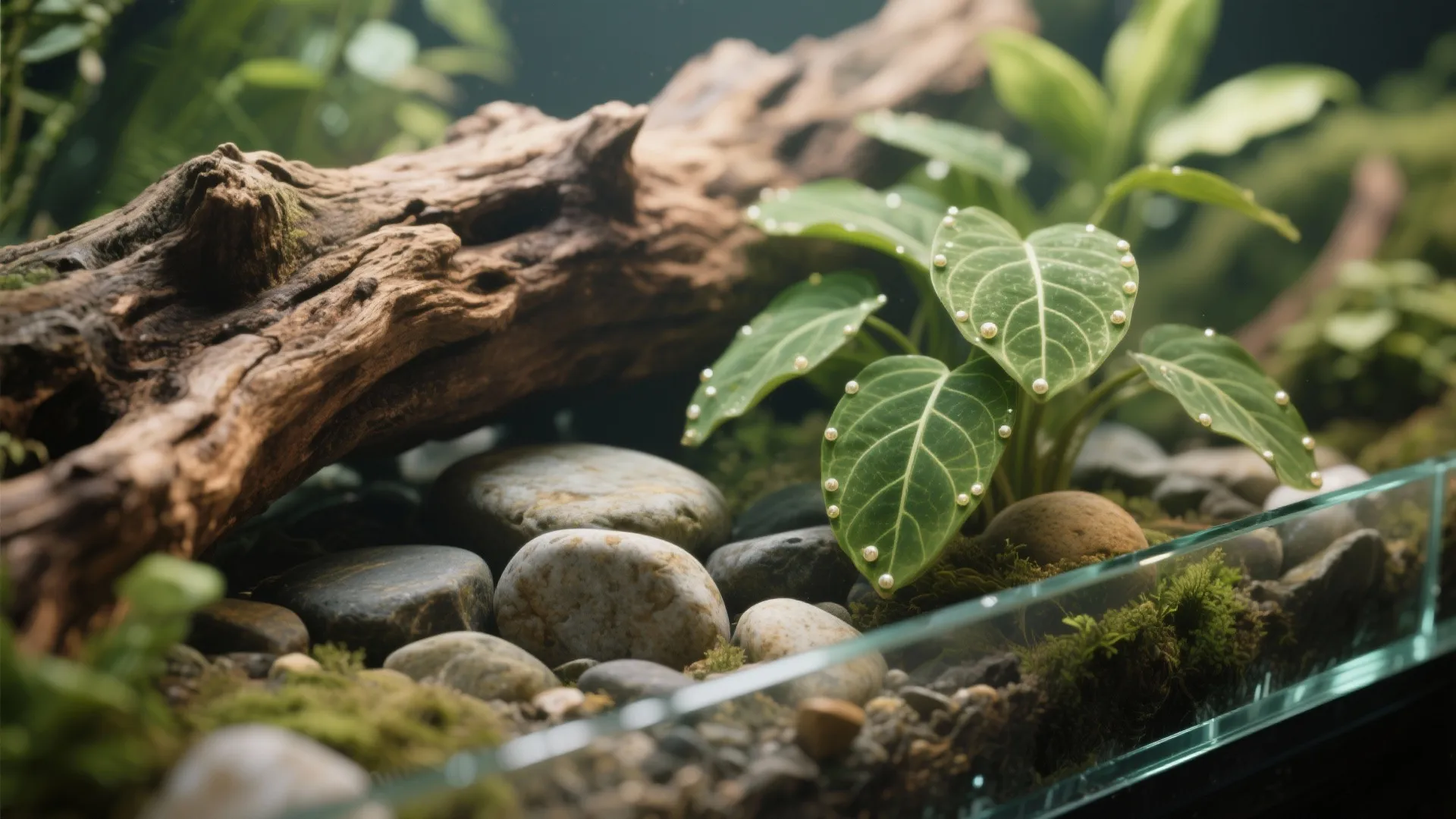 Nature Aquascape: Wood, Stone, and Gentle Movement