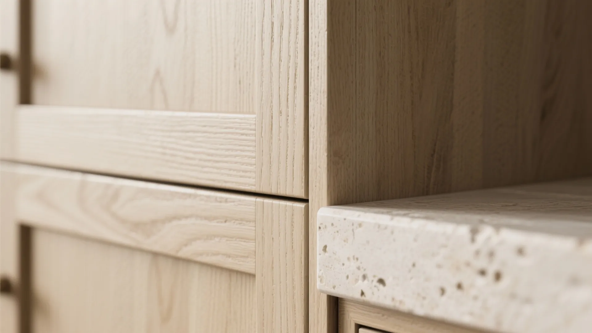 Warm wood elements balanced by stone