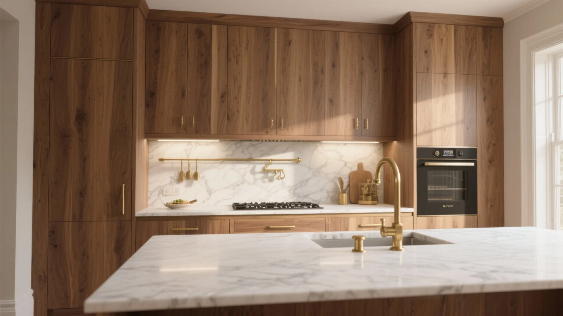 Warm Wood Accents with Stone and Metal