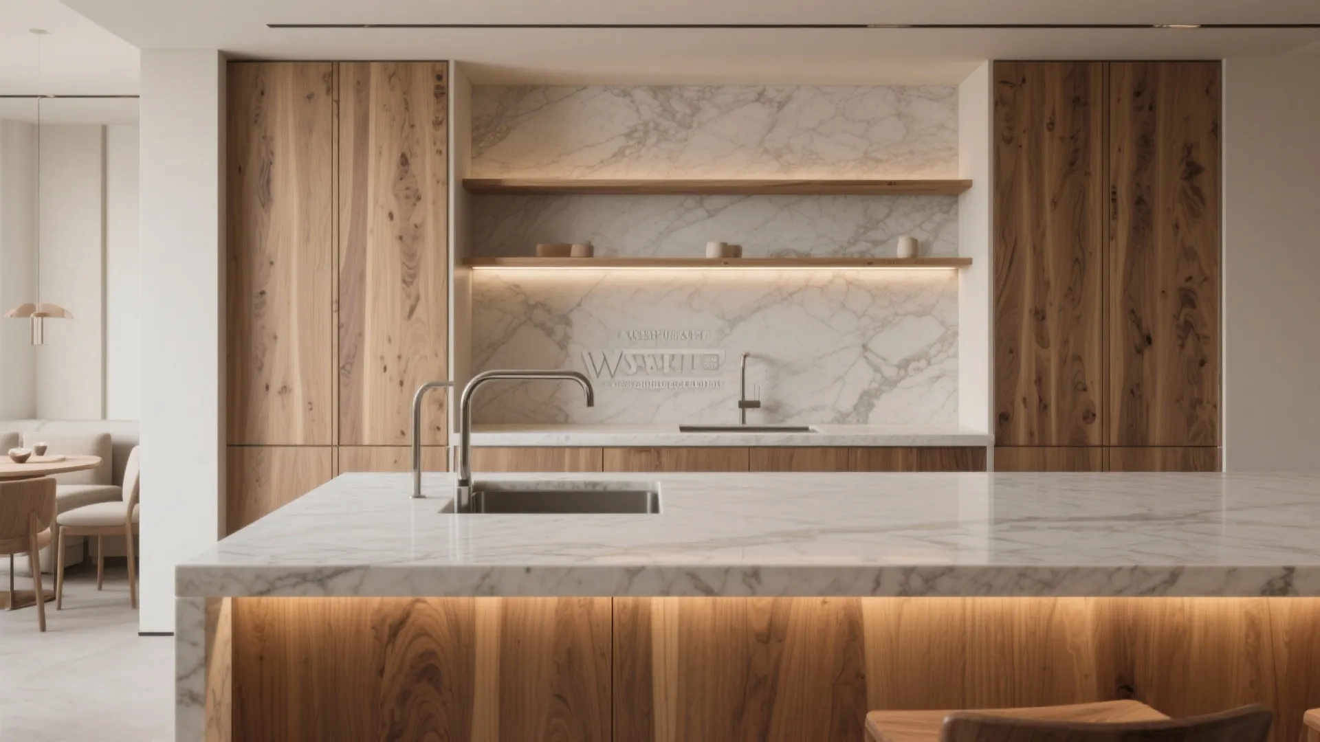 Warm Wood Accents with Stone