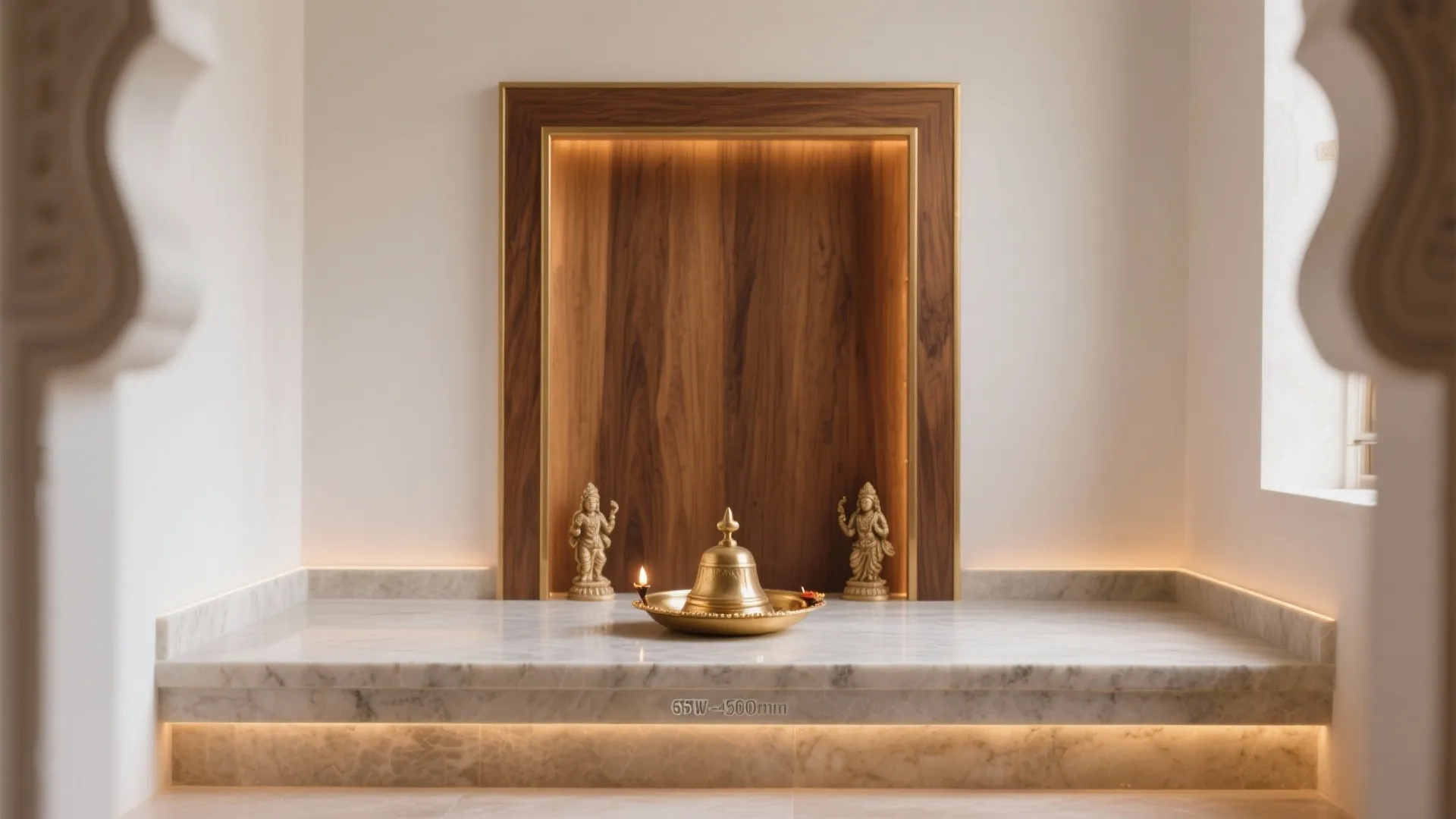 Warm Wood and Stone Platform for Timeless Calm