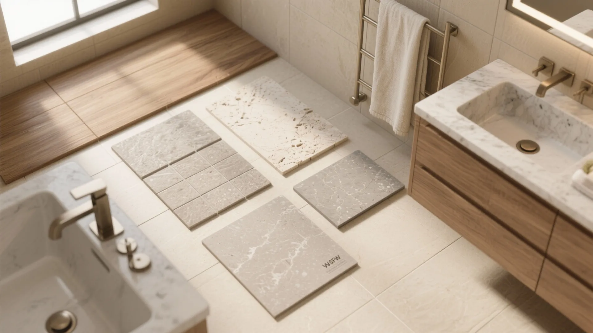 Warm wood and textured stone for a calm retreat