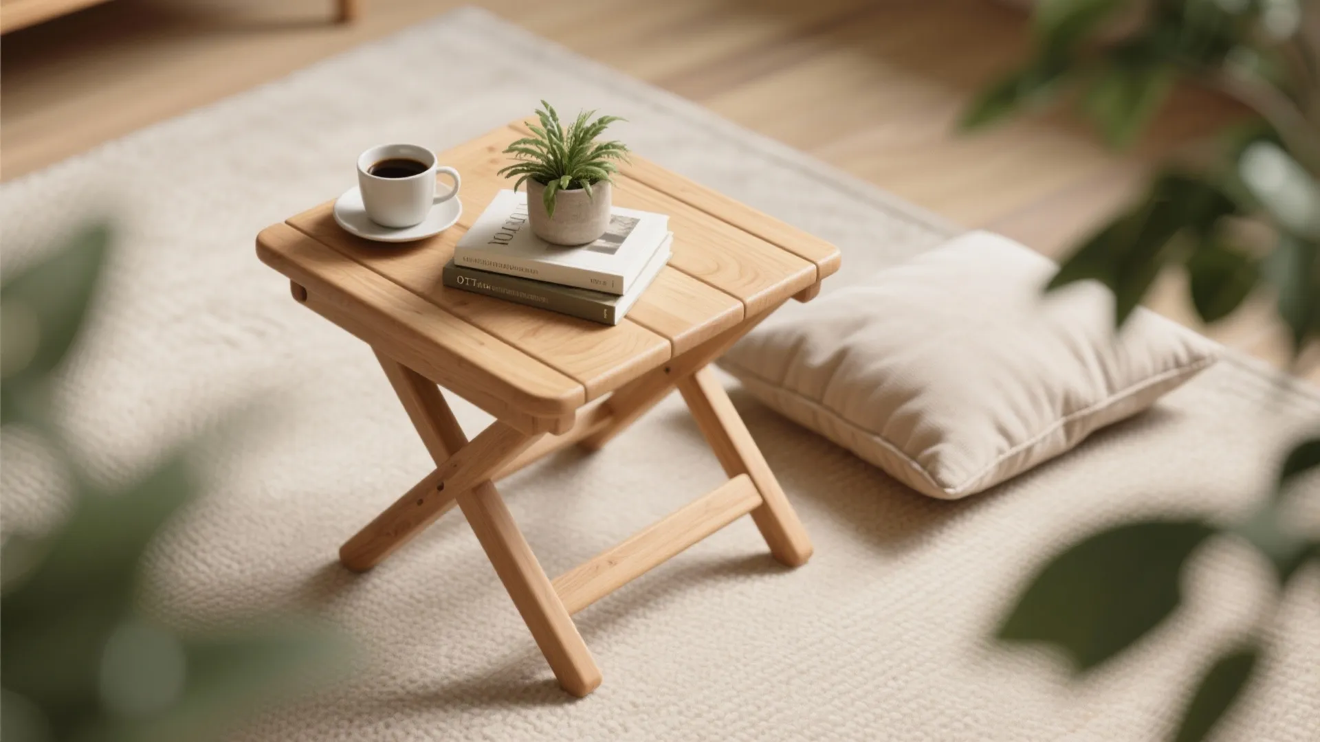 2. Wooden folding stools with dual use