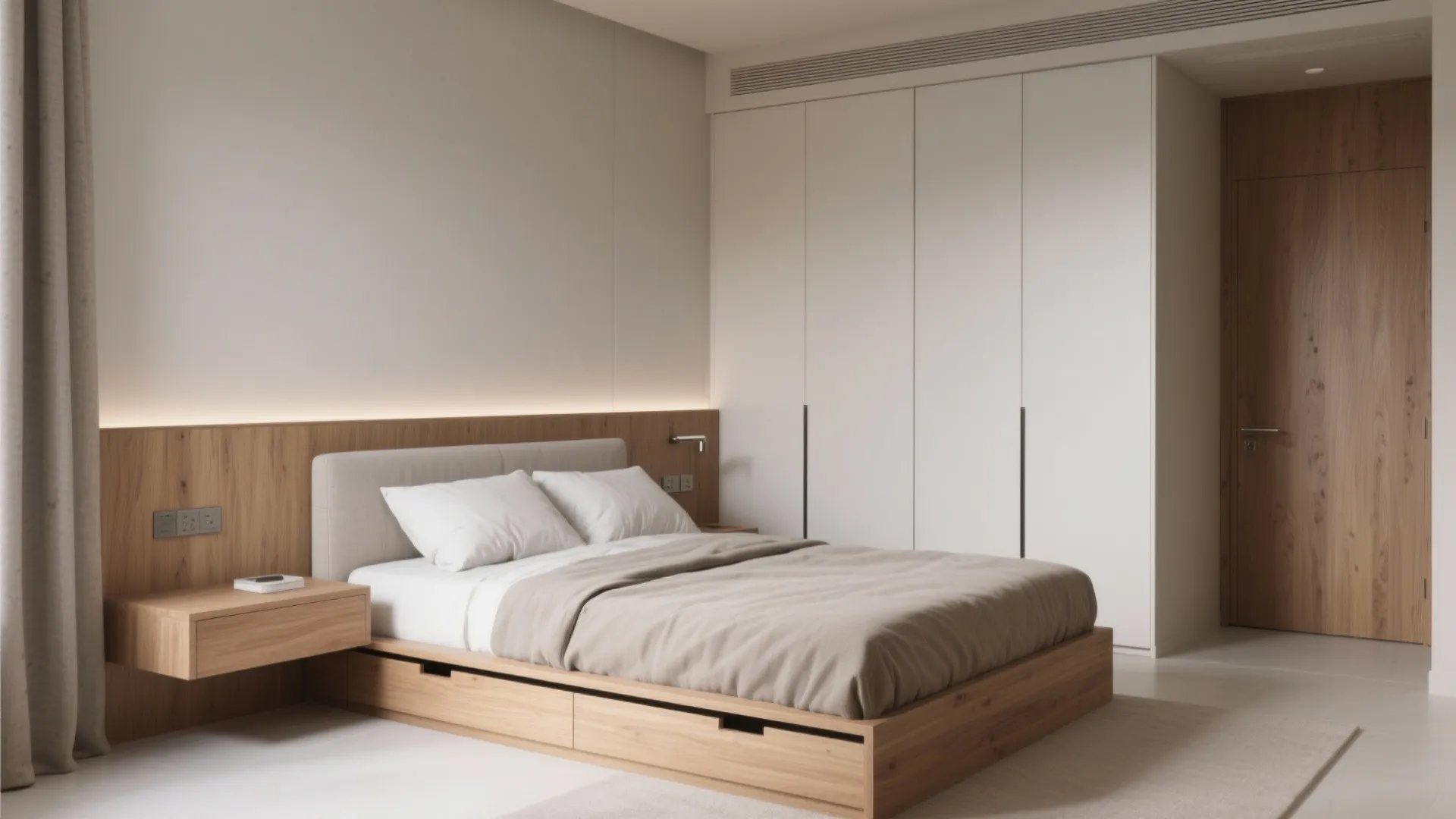 Warm Wood Accents + Storage Bed for Calm, Clutter-Free Living