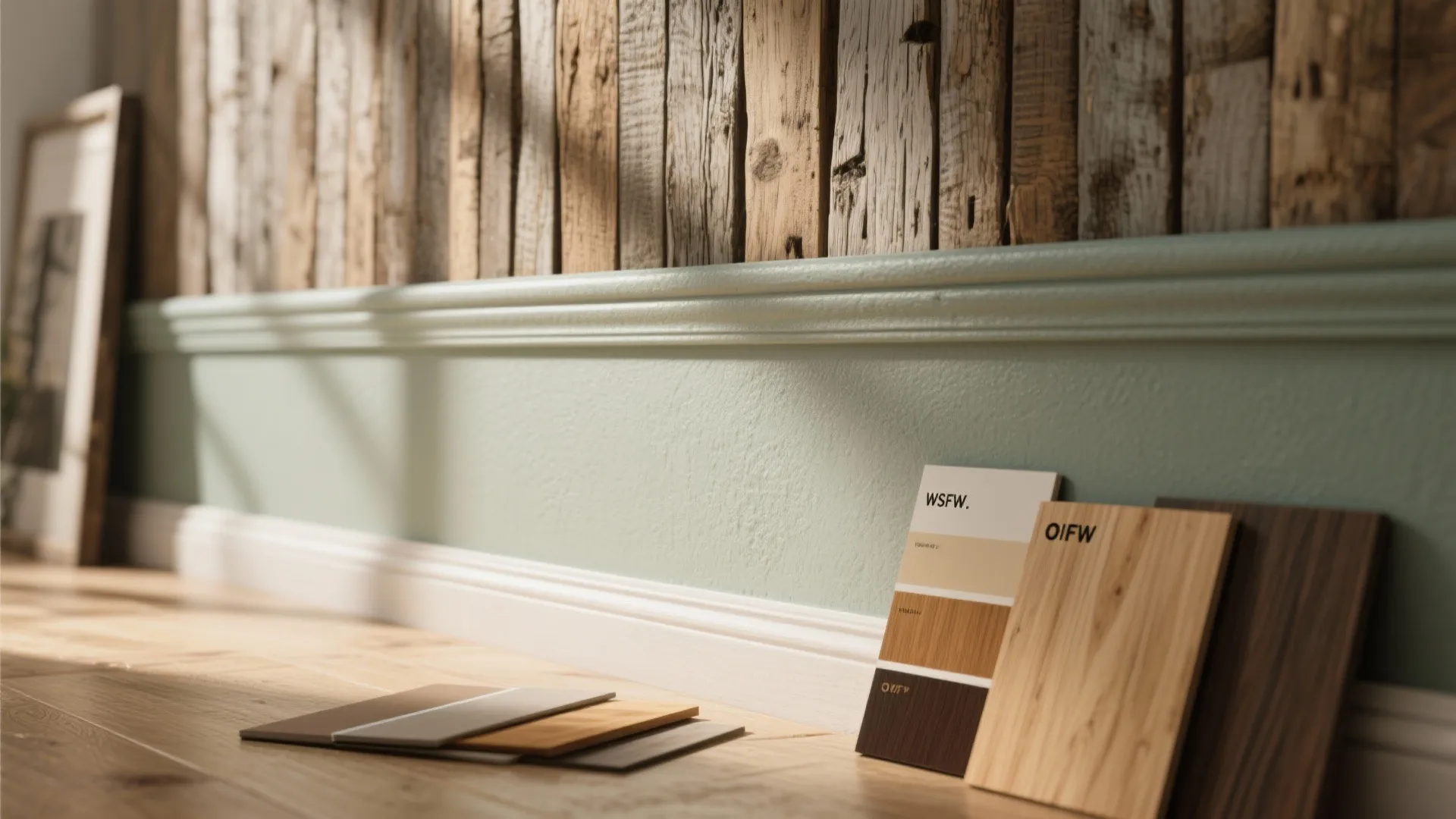 5. Mixed Materials: Wood Strips and Painted Insets