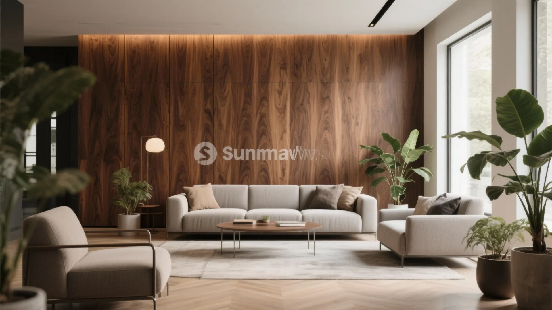 Woodgrain Sunmica Accent Wall Adds Warmth