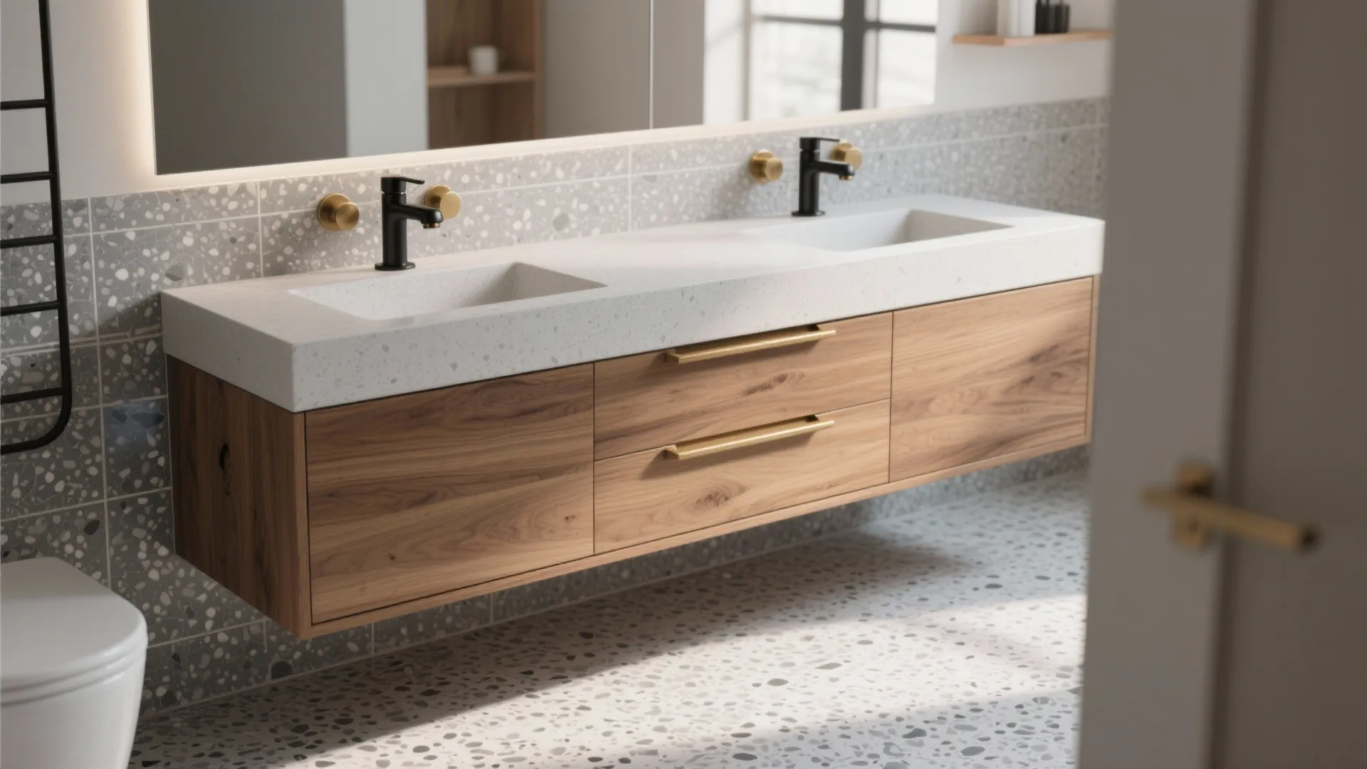 Warm Wood Meets Terrazzo