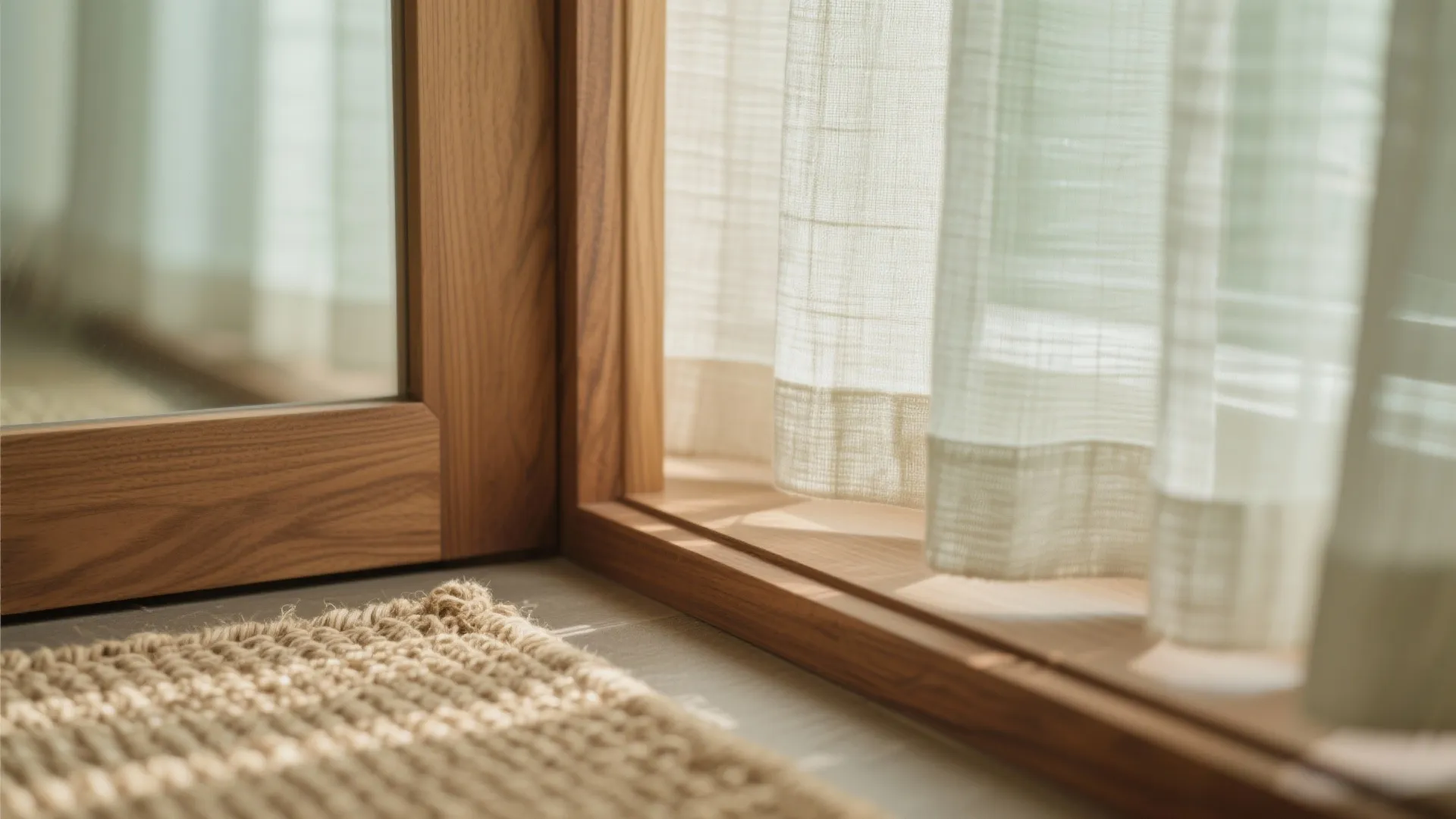 Warm wood accents and breathable textiles