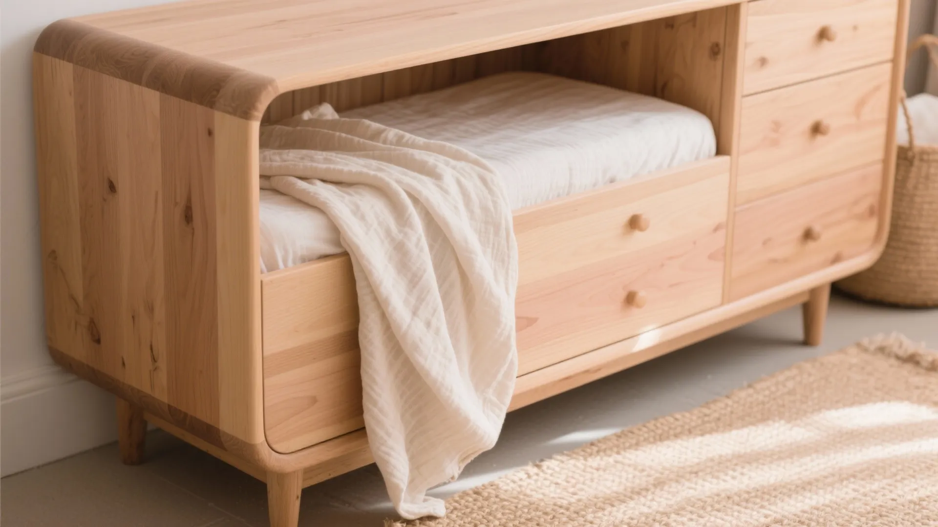 Warm Wood Accents & Natural Textiles