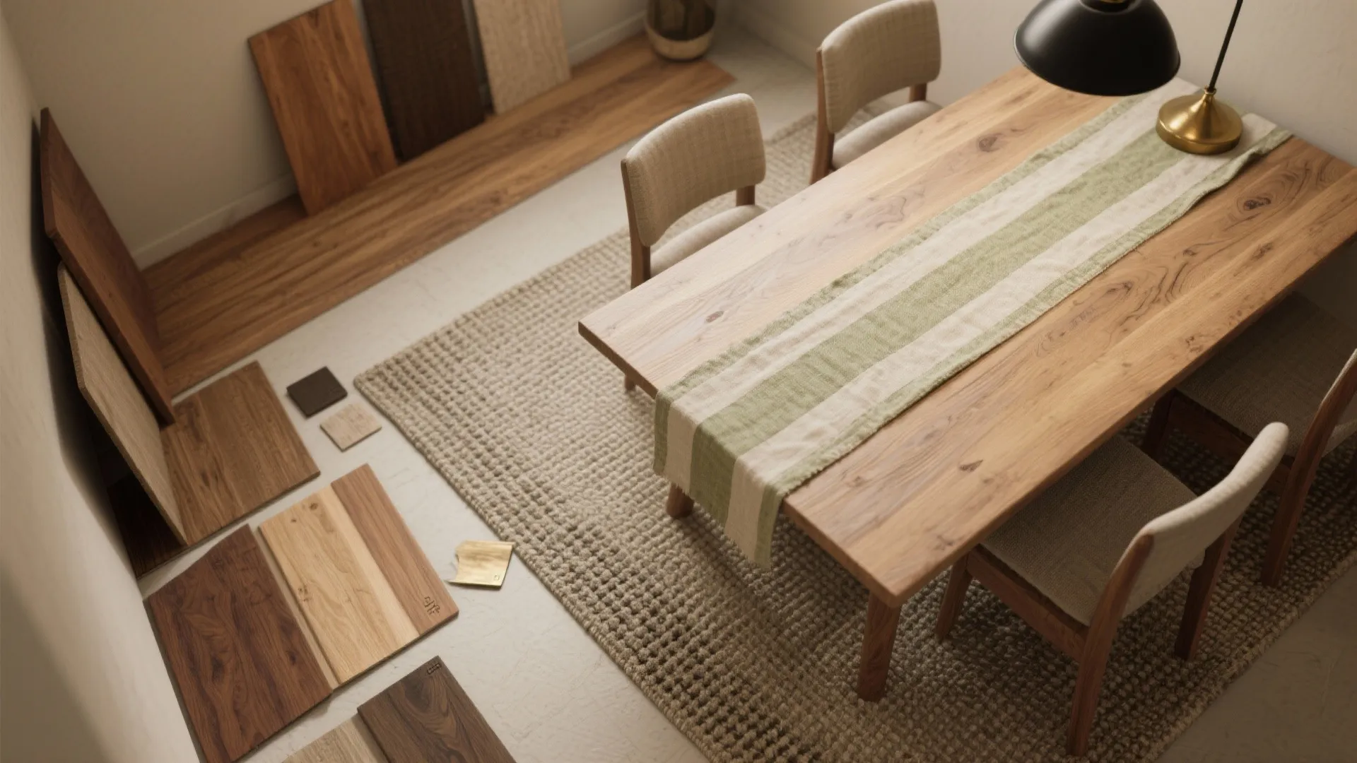 Warm wood and textile mix for coziness