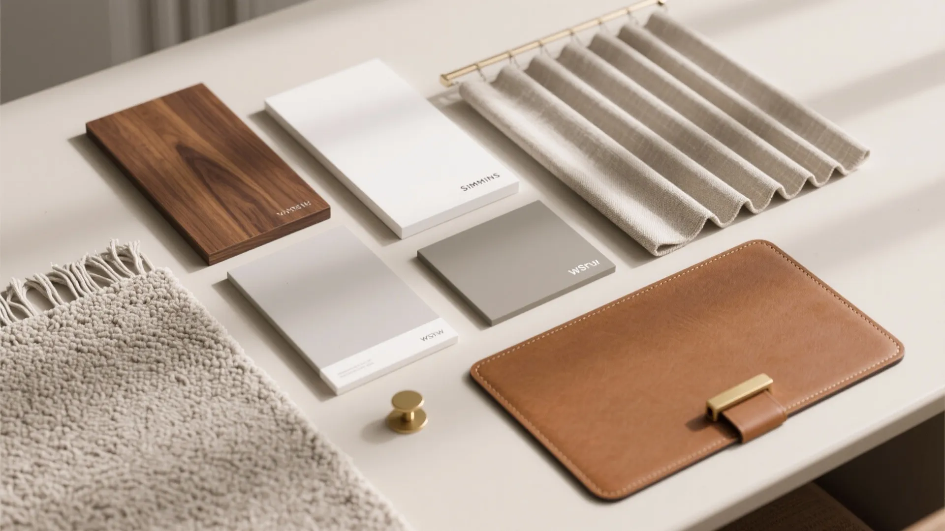 Warm wood finishes and tactile textiles