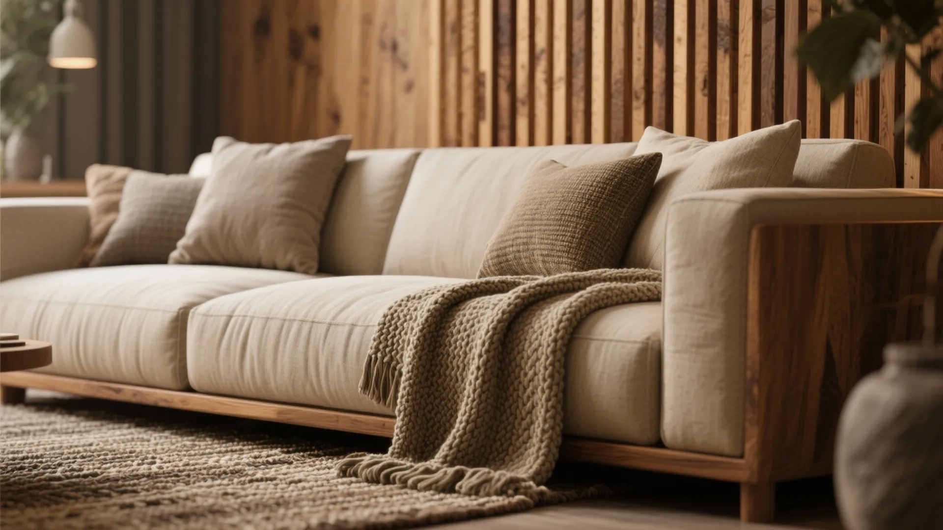 Warmth with Wood and Layered Textiles