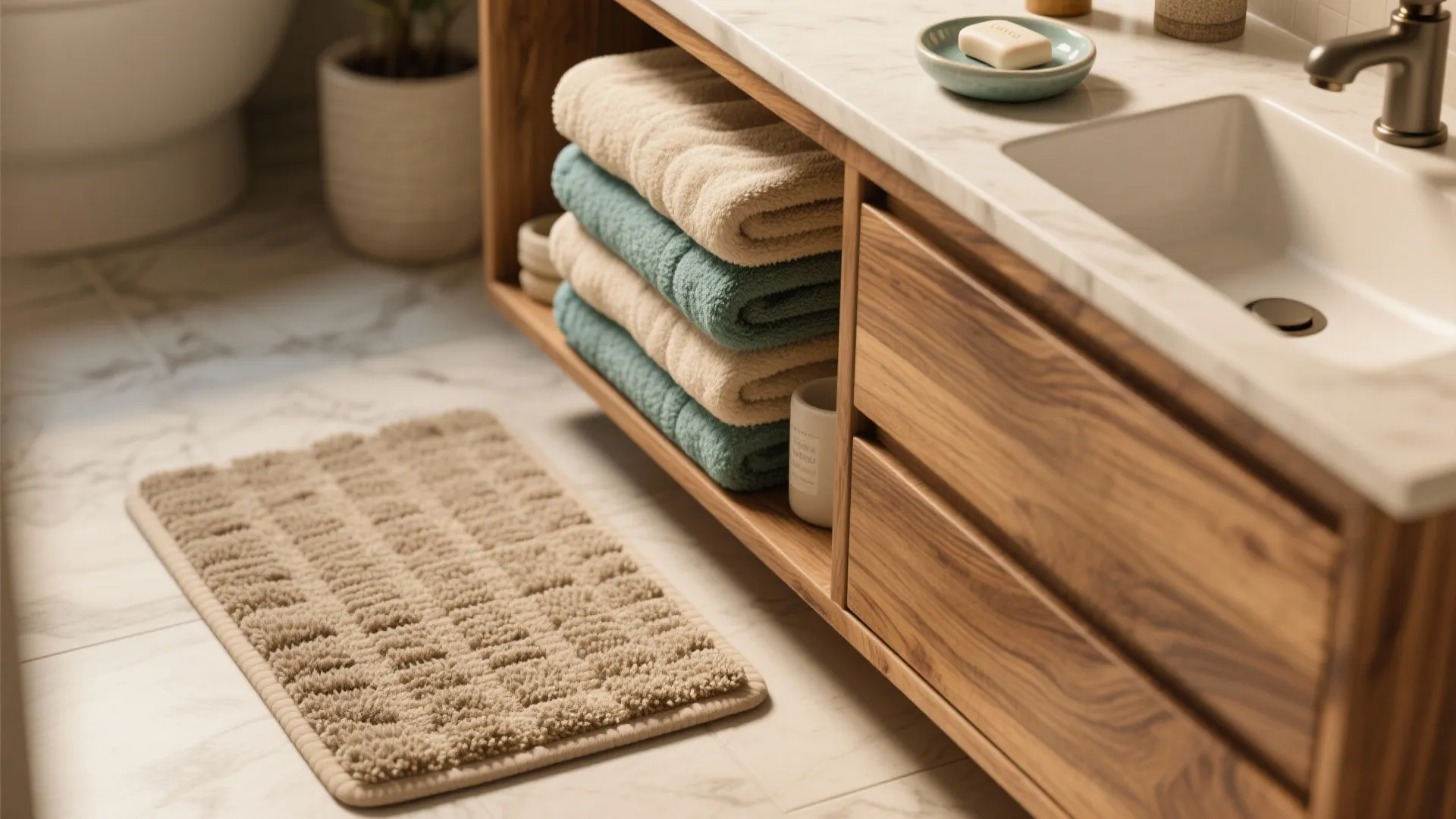 Wood tones and layered textiles for warmth