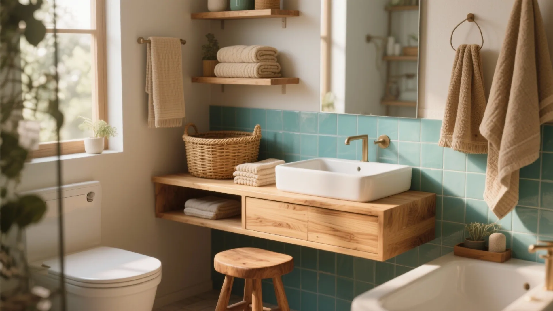 4. Use textiles and wood to soften the palette