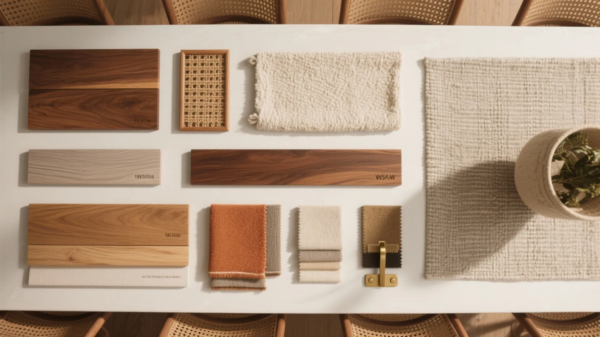 Warm Wood Tones and Natural Textiles
