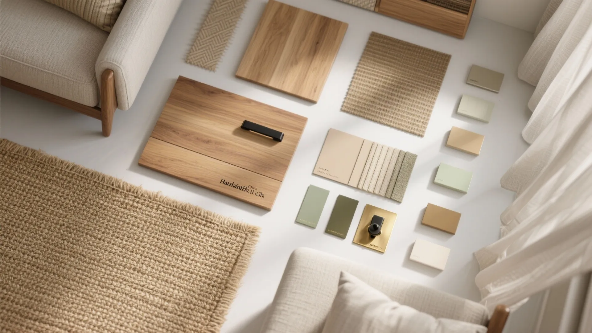 Warm wood accents and breezy textiles