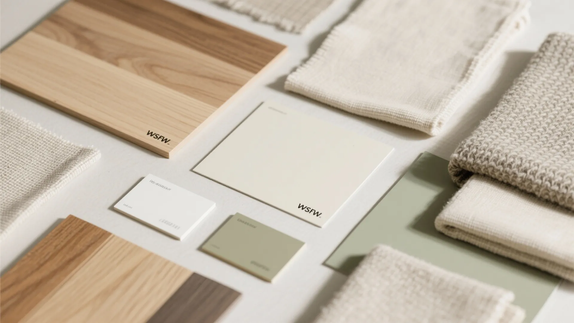 Warm wood textures and layered textiles