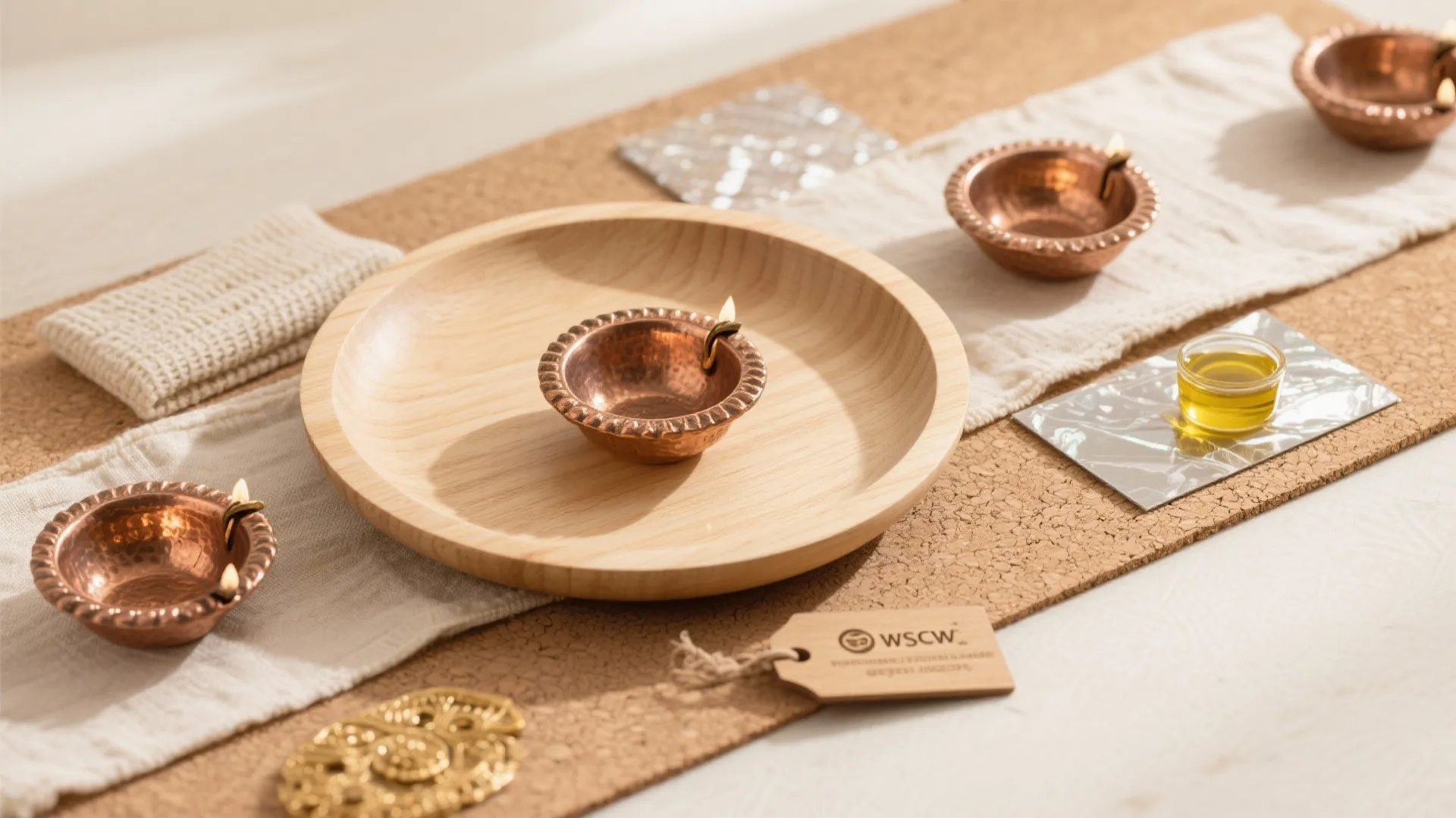 Wood and Natural Textures with Soft Metal Accents