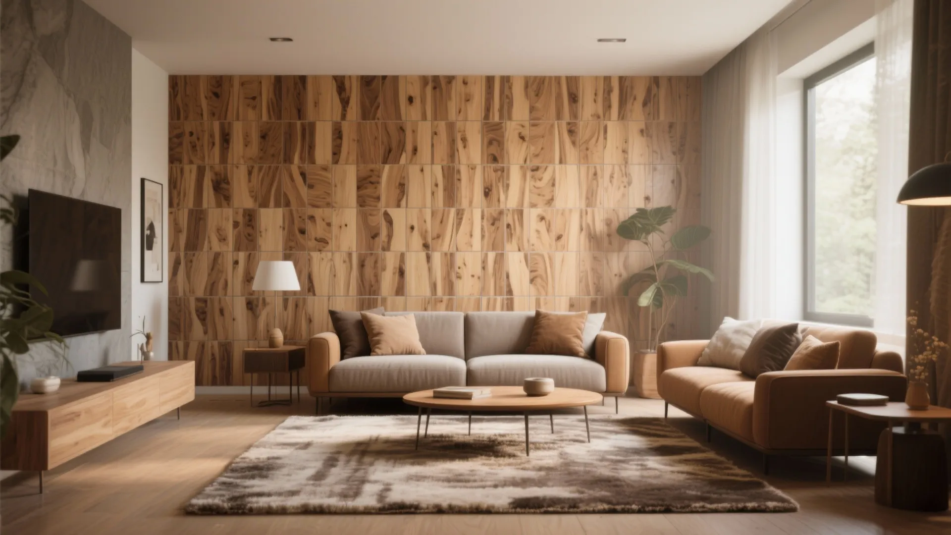 Wood-Texture Porcelain Warmth