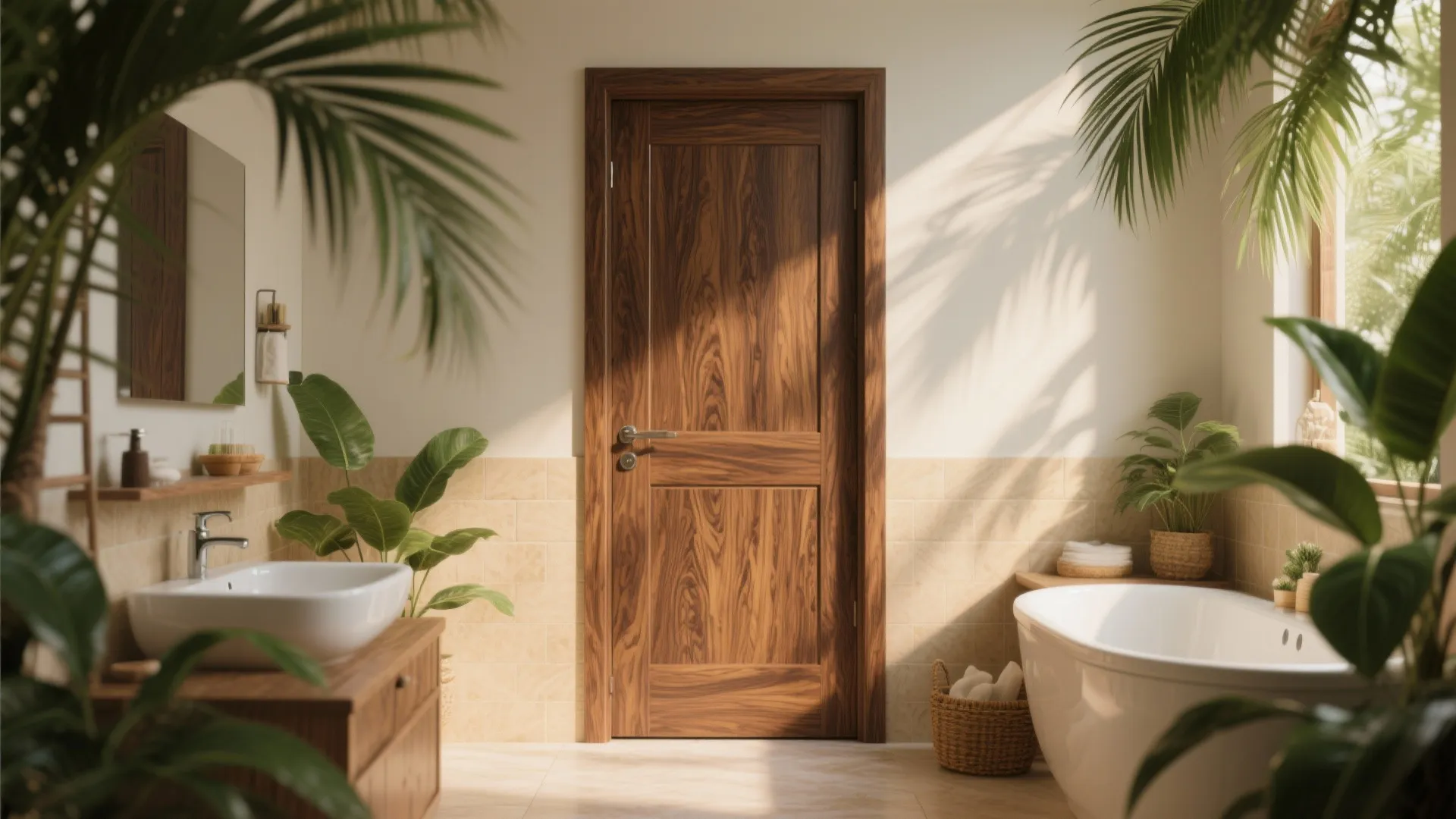 Textured Wood-Look PVC Door