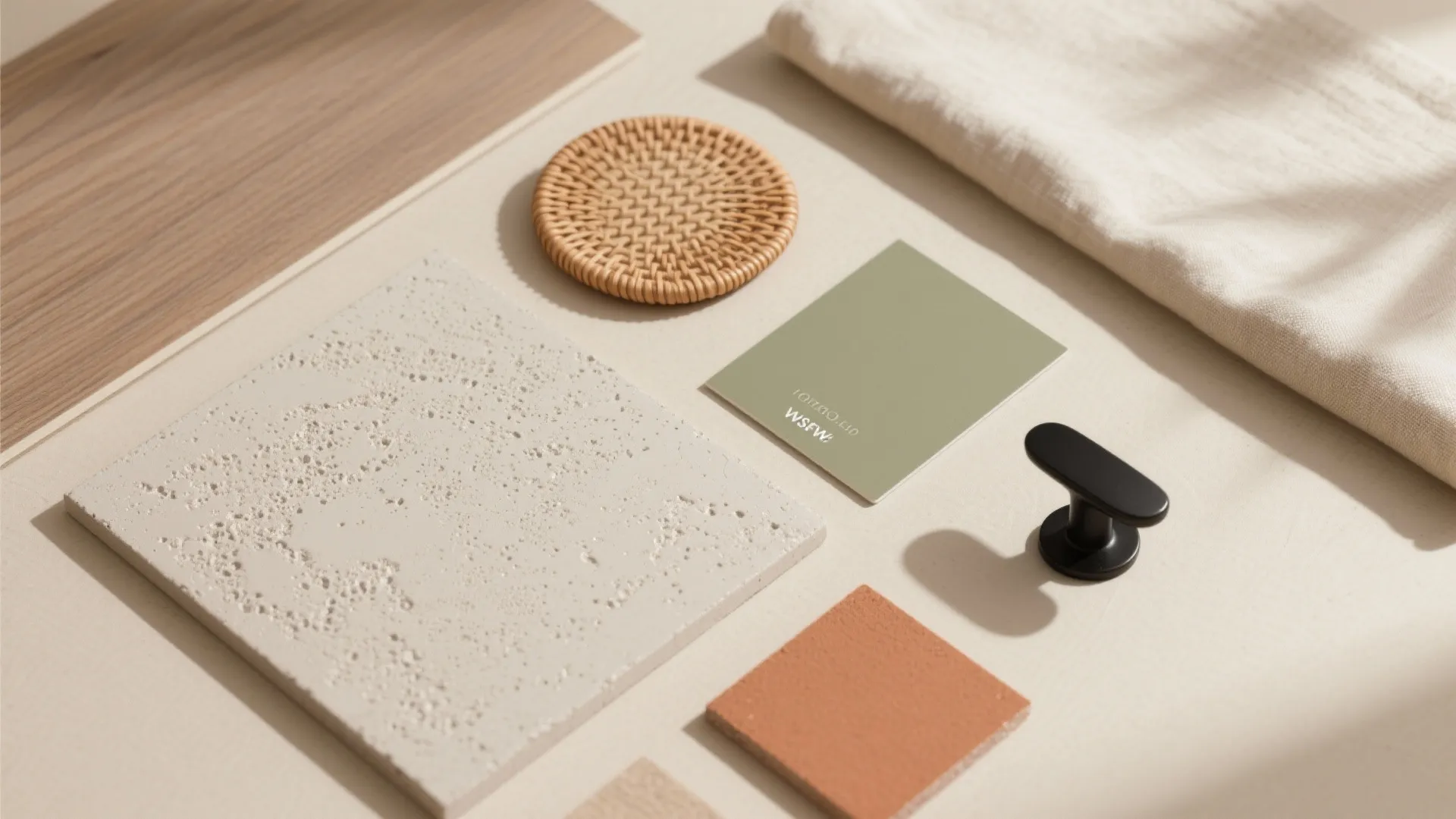 Natural wood and textures for warmth and continuity