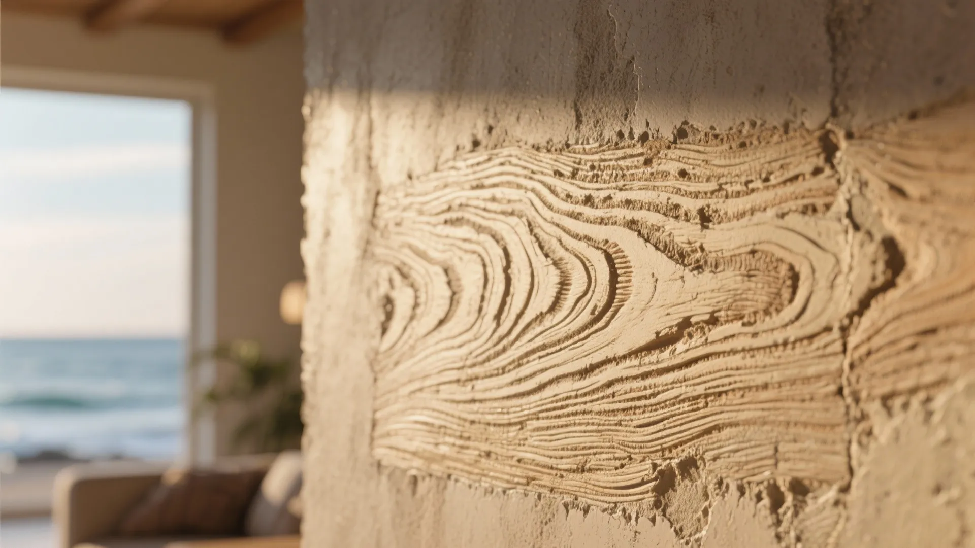 Wood-textured cement plaster