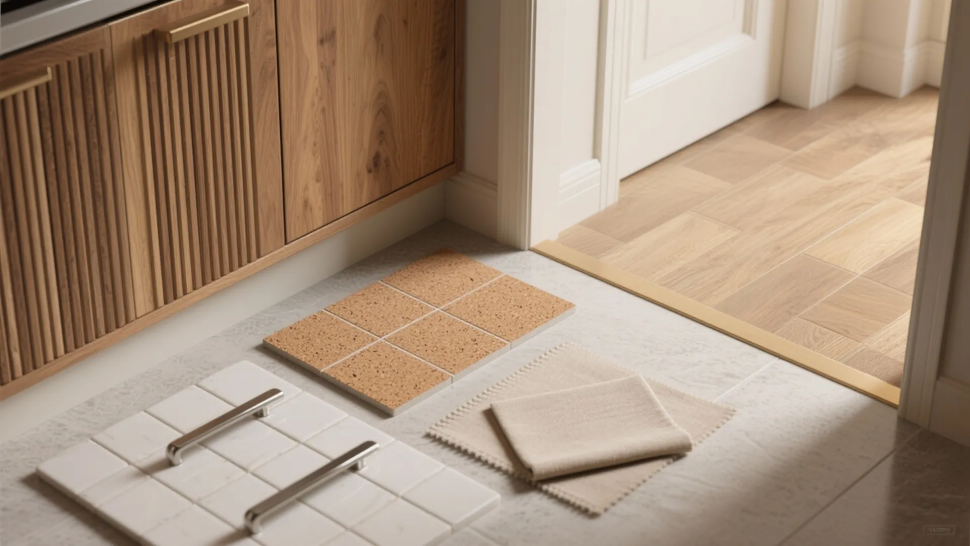 Warm wood and texture to soften the threshold