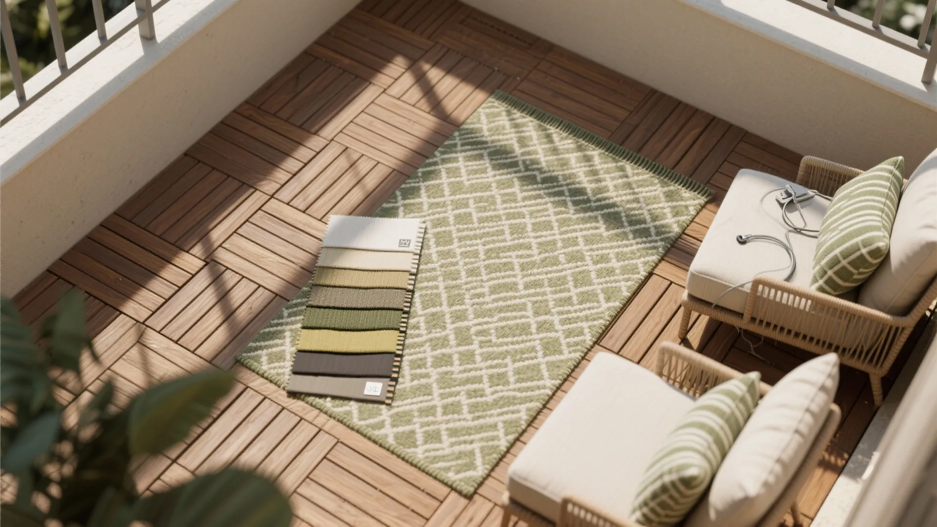 Warm Wood Deck Tiles + Rugged Textiles
