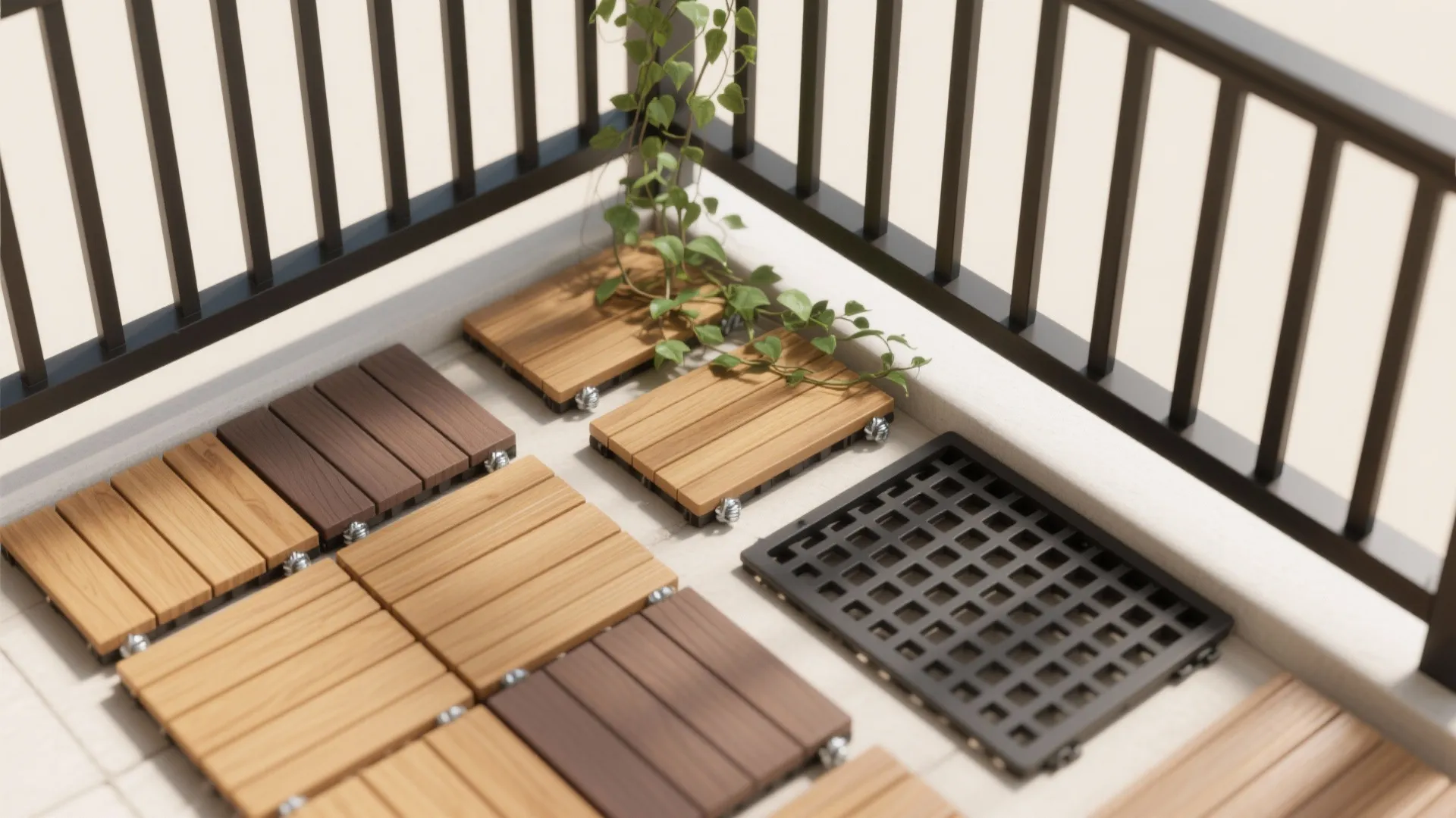 Warm Wood: Deck Tiles and Slatted Screens