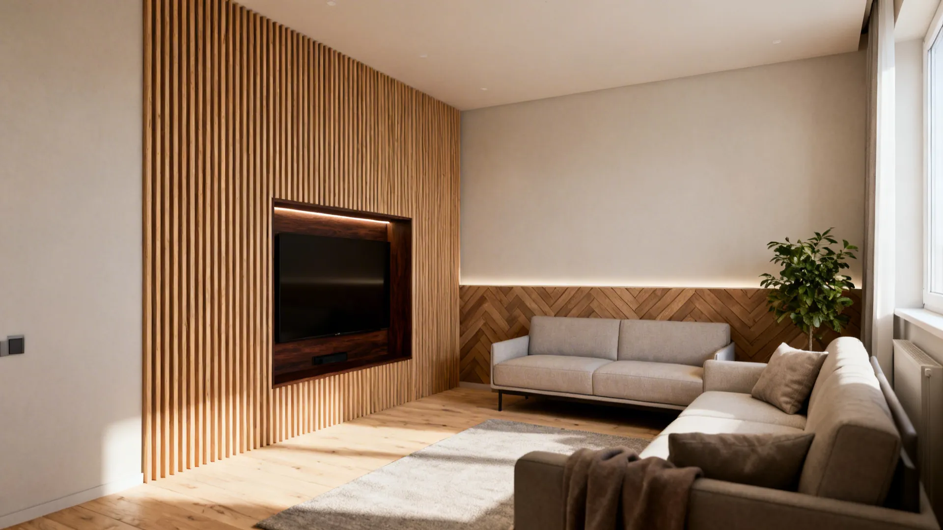 Wooden Wall Tiles Design for Living Room: 5 Ideas