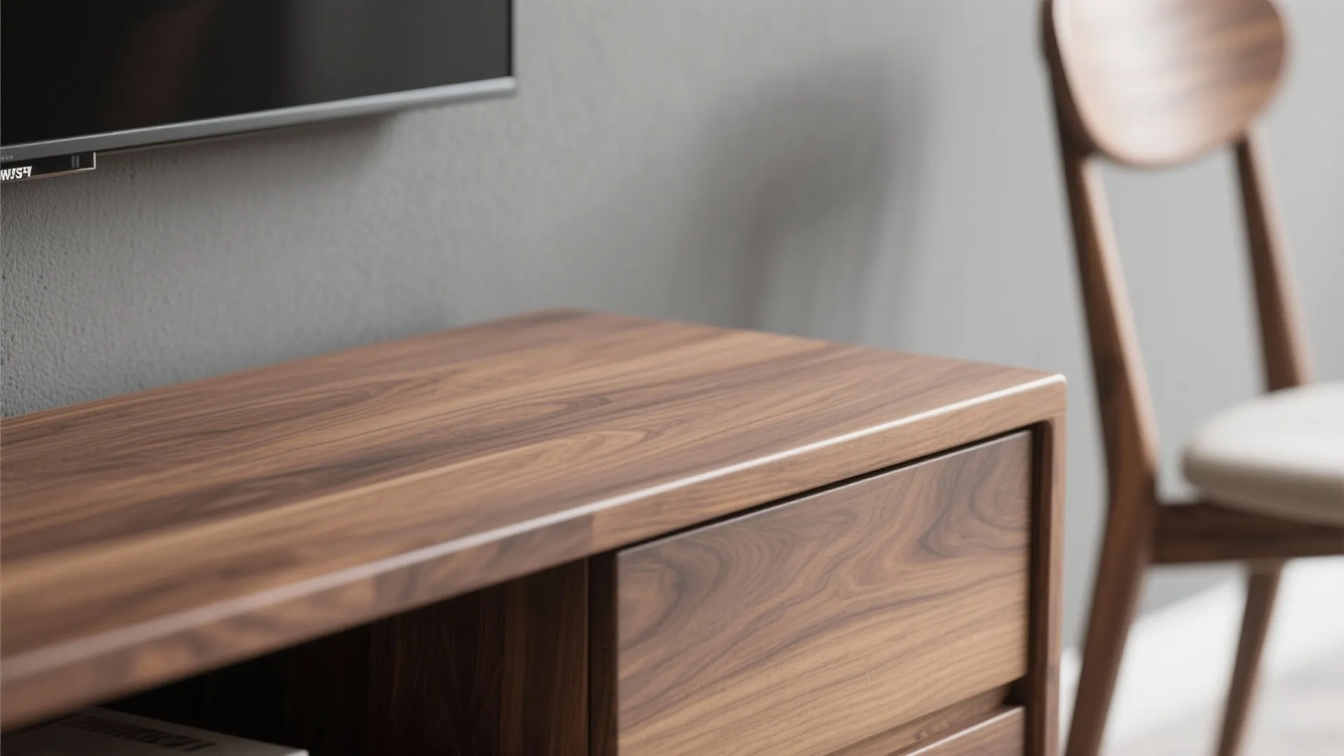 Warm wood accents to balance cool tones