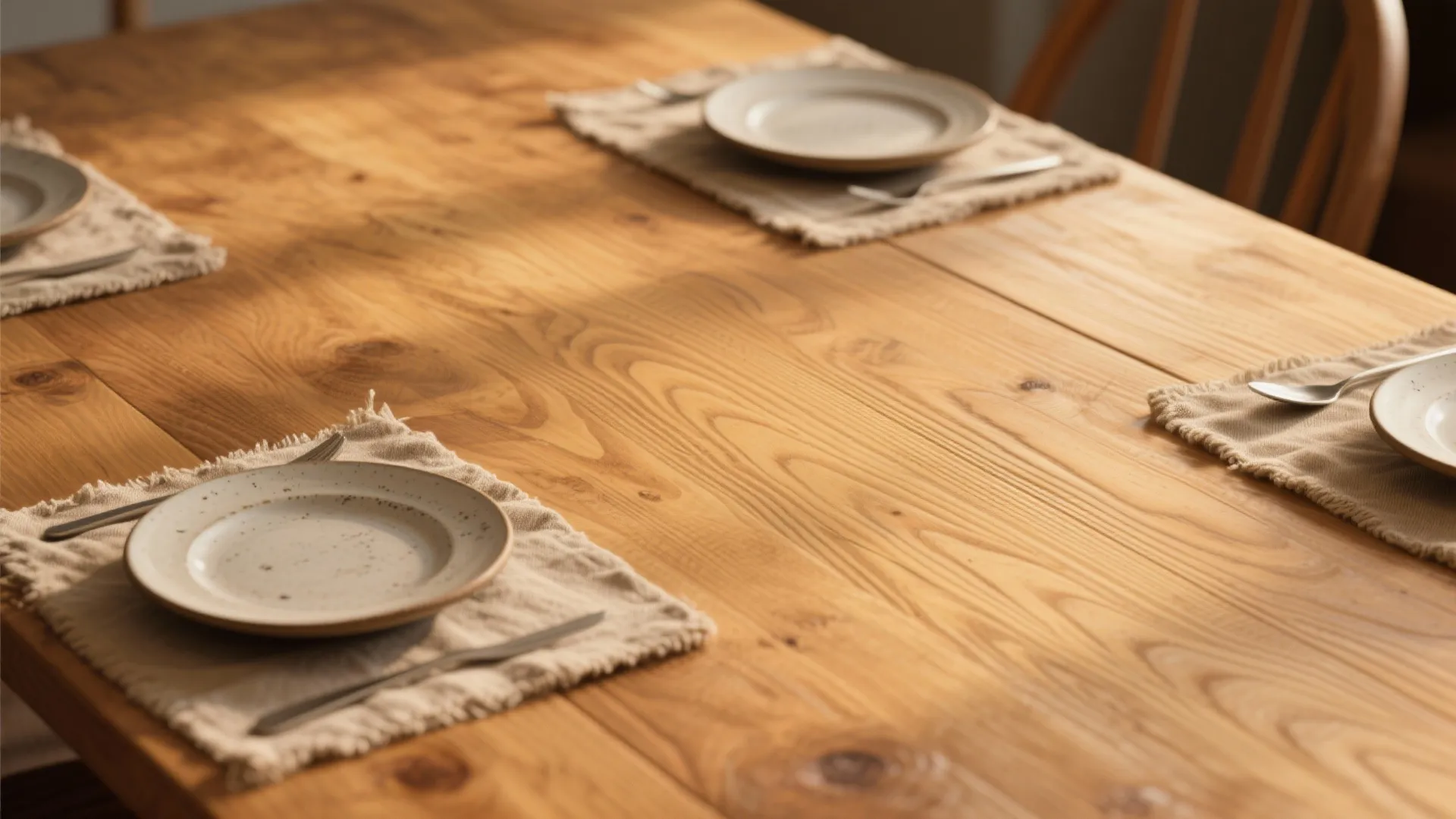 Wood-tone table for warmth