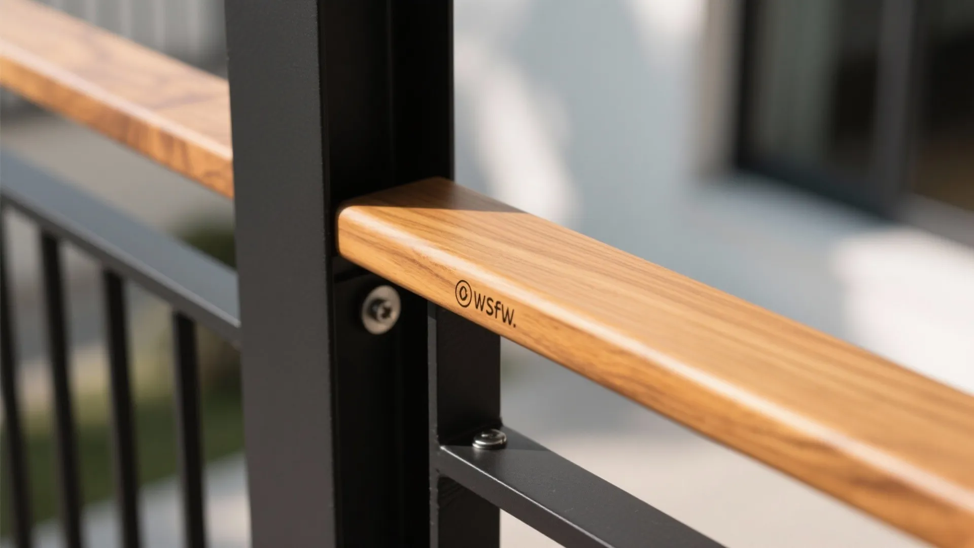 Steel Posts with a Warm Wood Top Rail