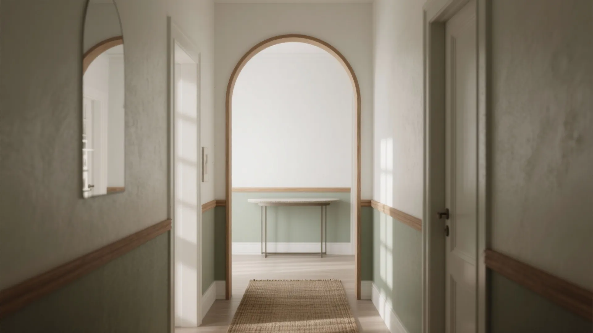 Wood-Trim POP Arch for Warmth and Durability