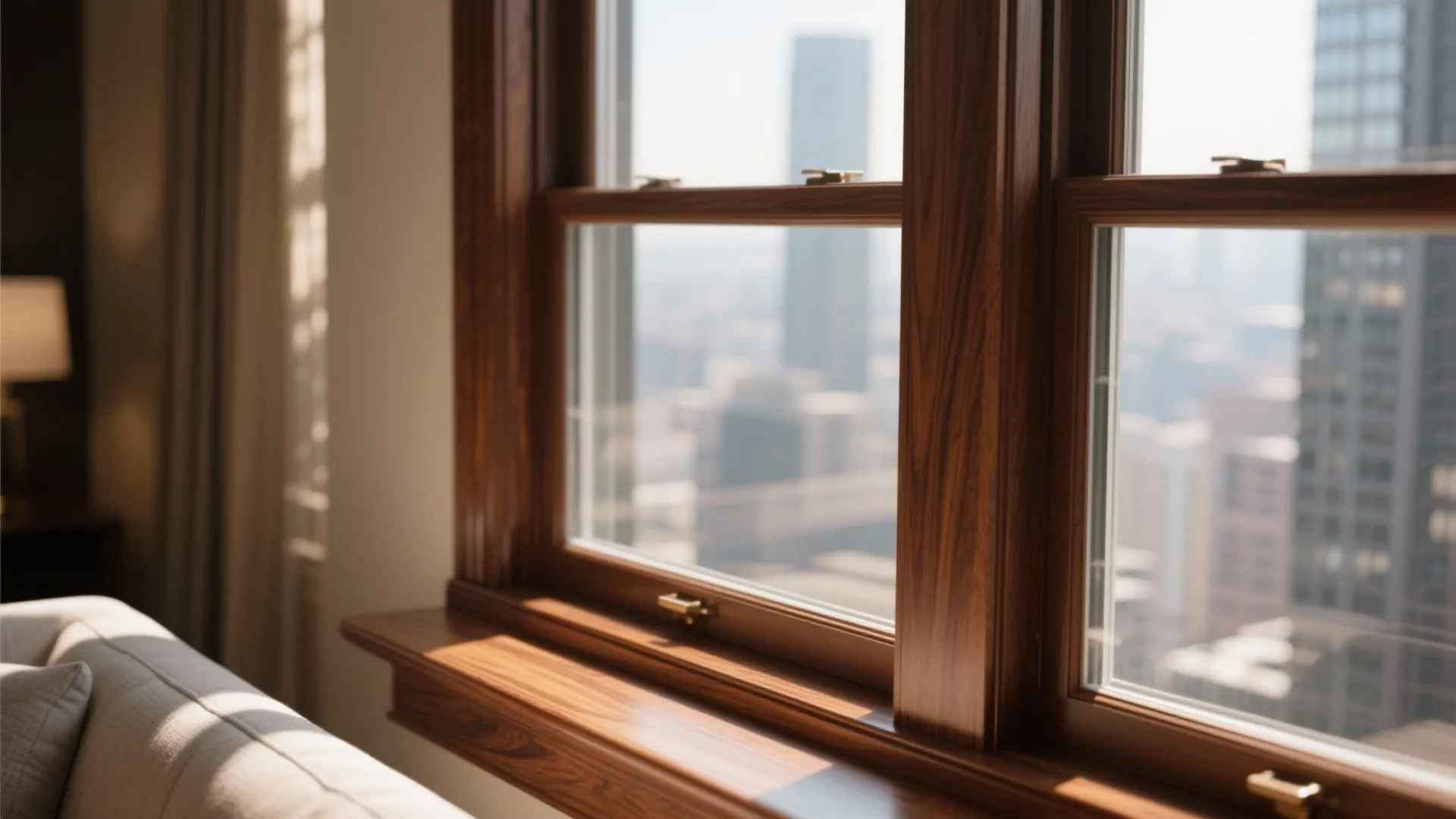 Double-Hung Windows with Wood Trim