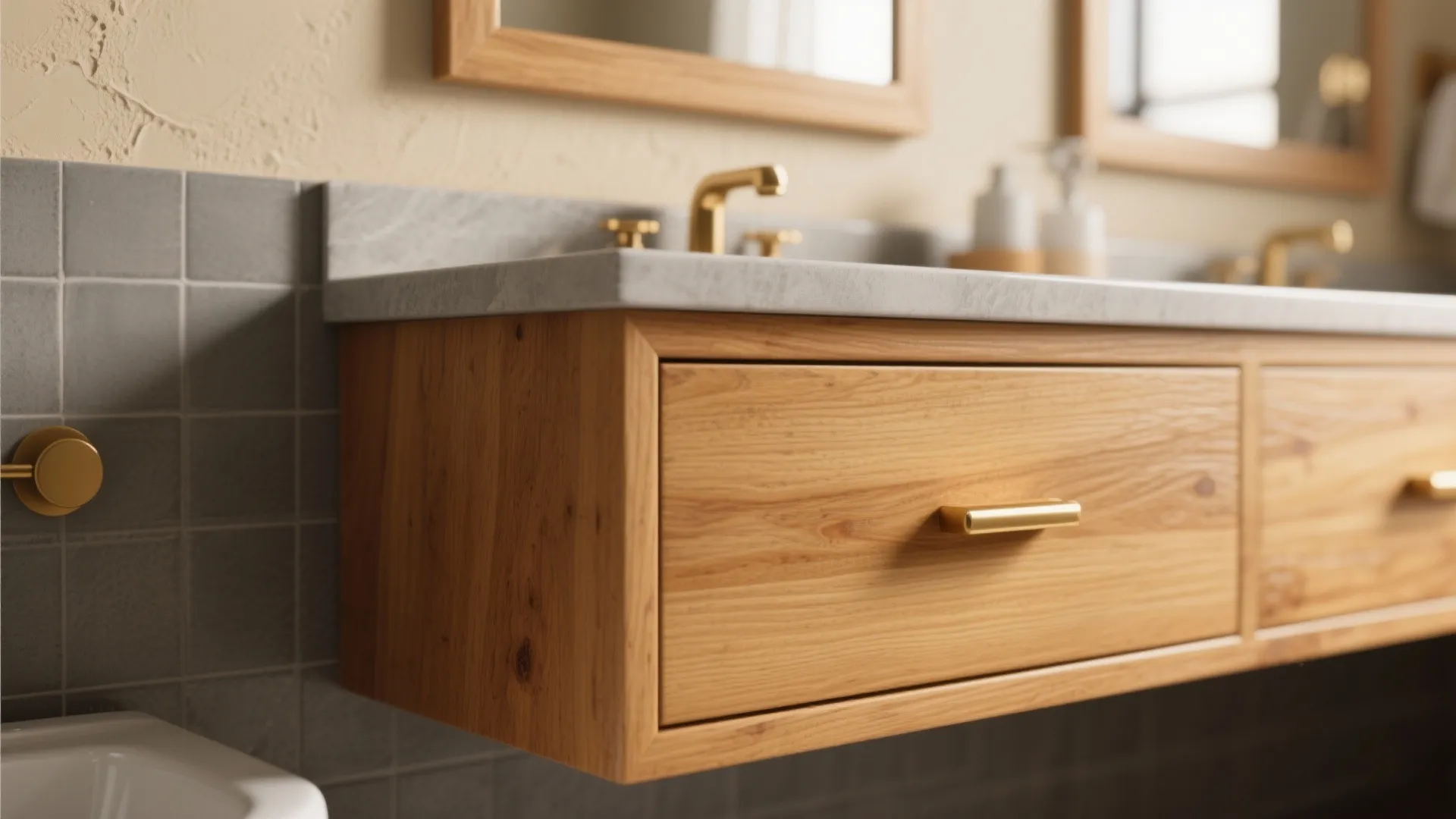 1. Layered Neutrals with Warm Wood Accents