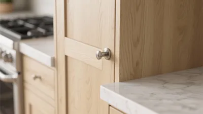 Light Wood Kitchen Cabinets with Marble Countertops