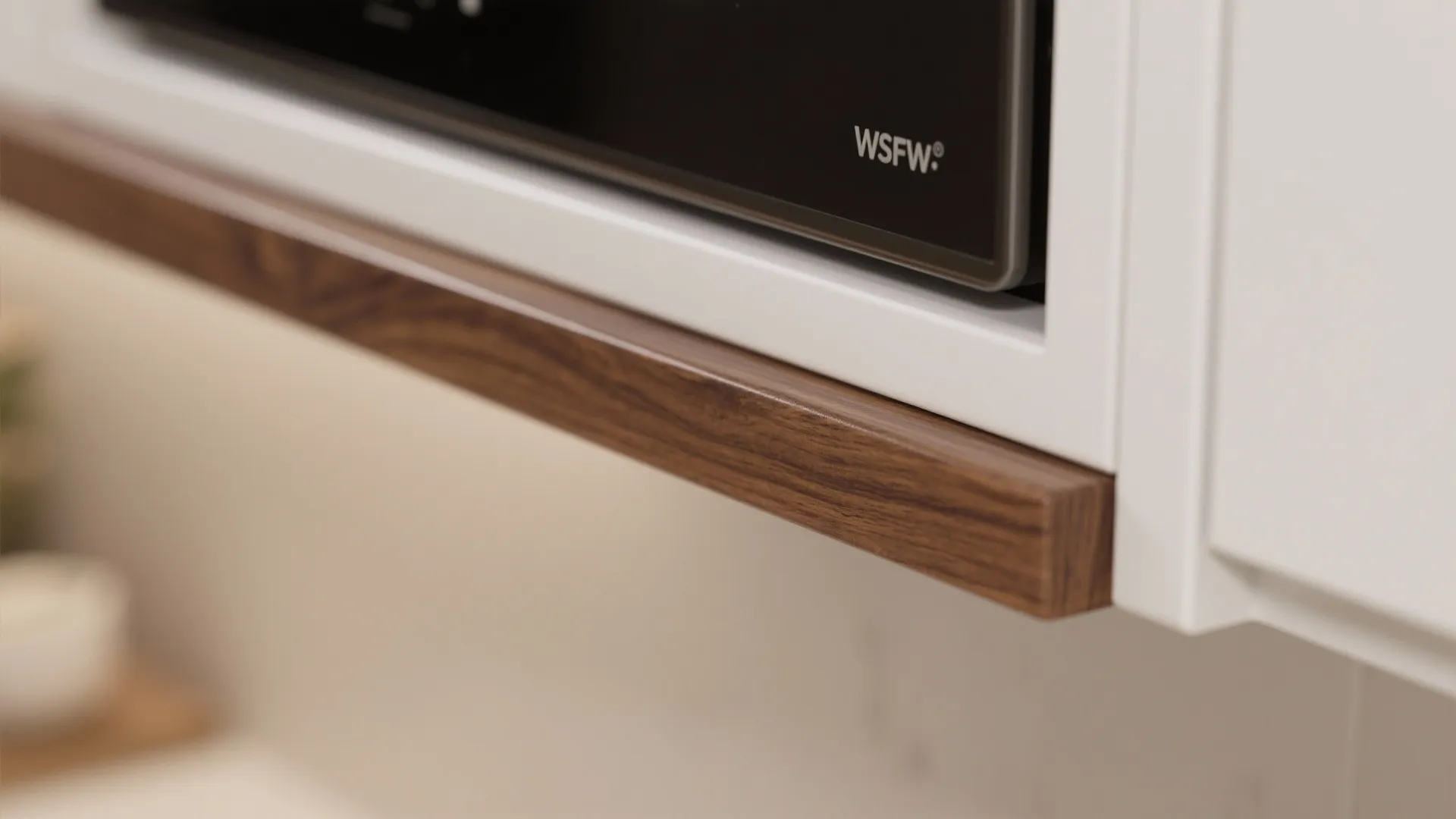 Warm wood accents to soften compact proportions