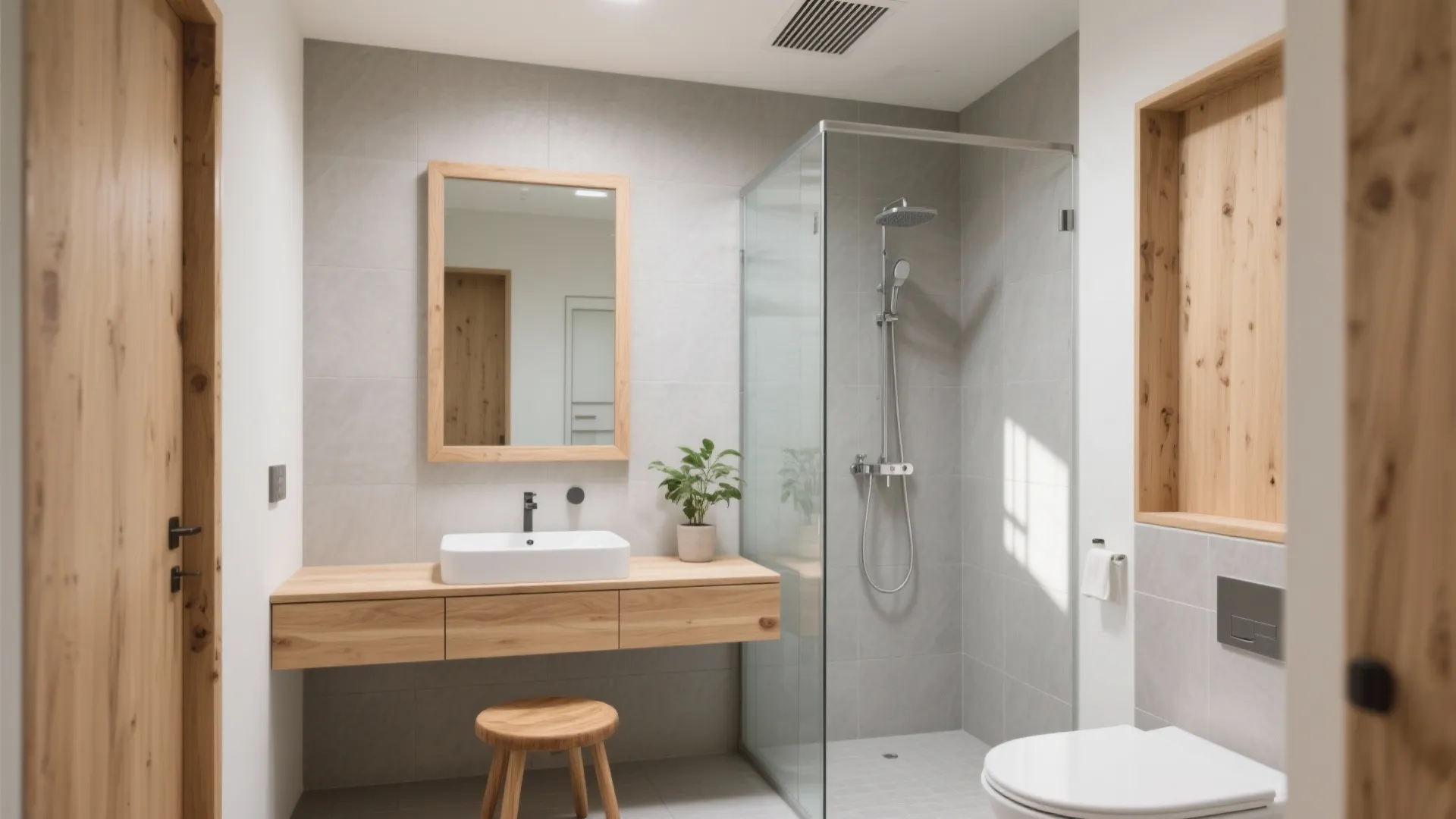 Natural wood accents with smart ventilation