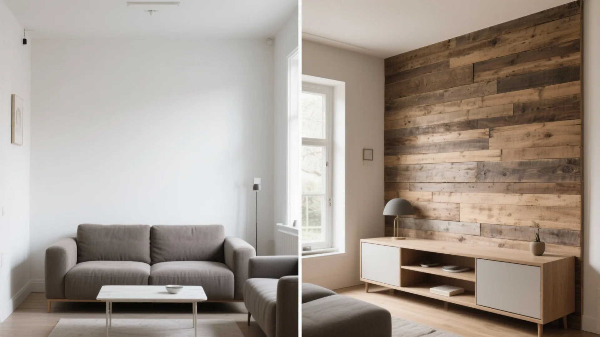 2) Reclaimed Wood Cladding with Slim Profiles