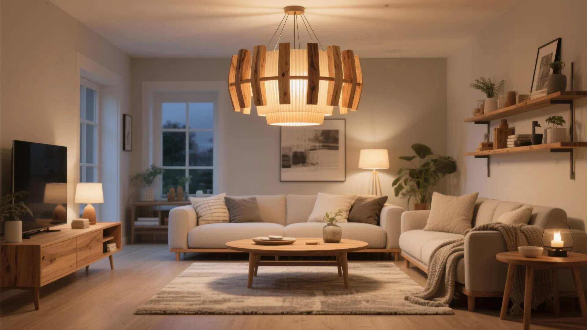 Mixed Materials: Wood Accents with Warm LEDs