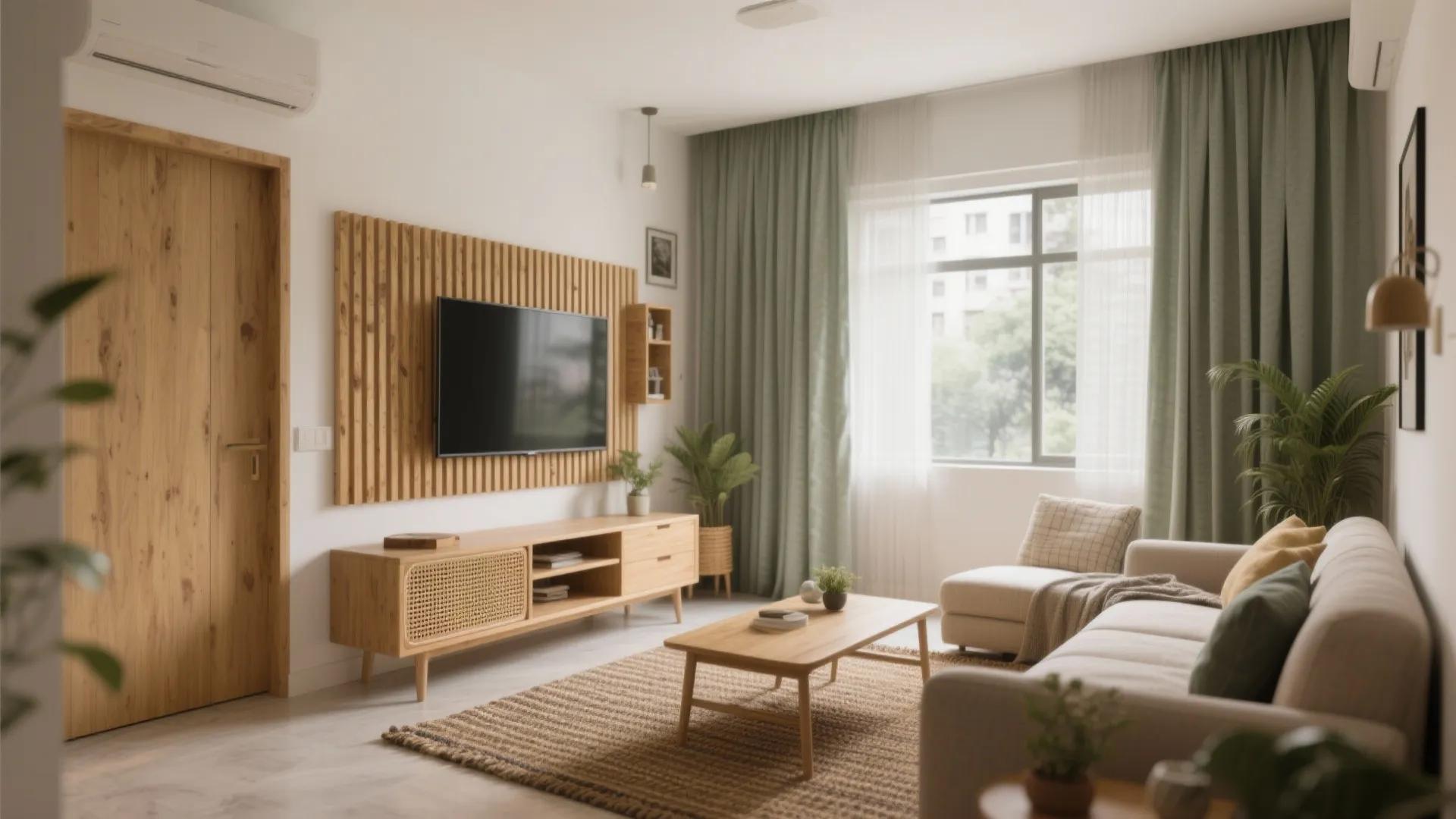 Warmth from wood elements—without high maintenance