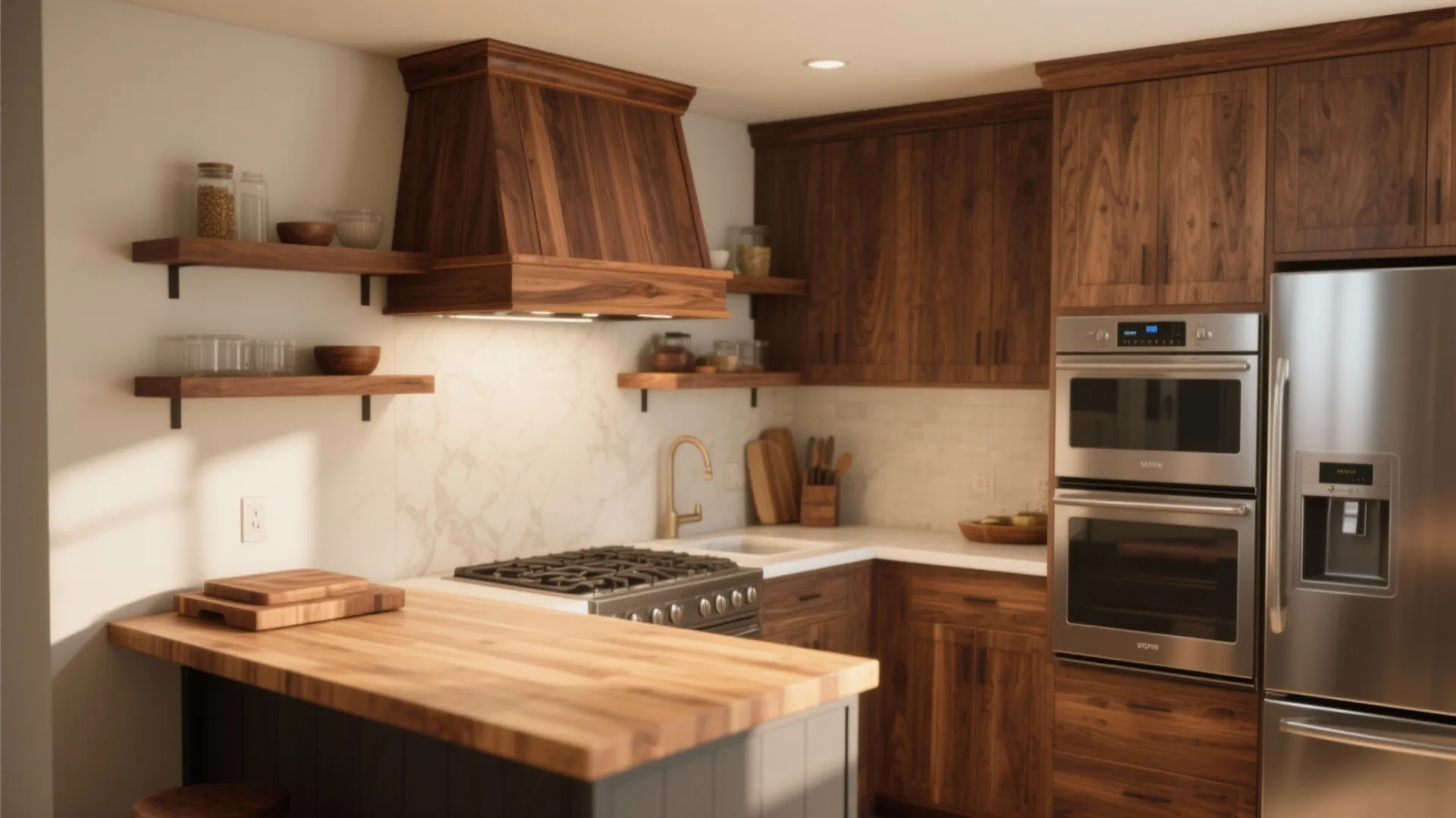 [Section: Wood elements bring warmth]