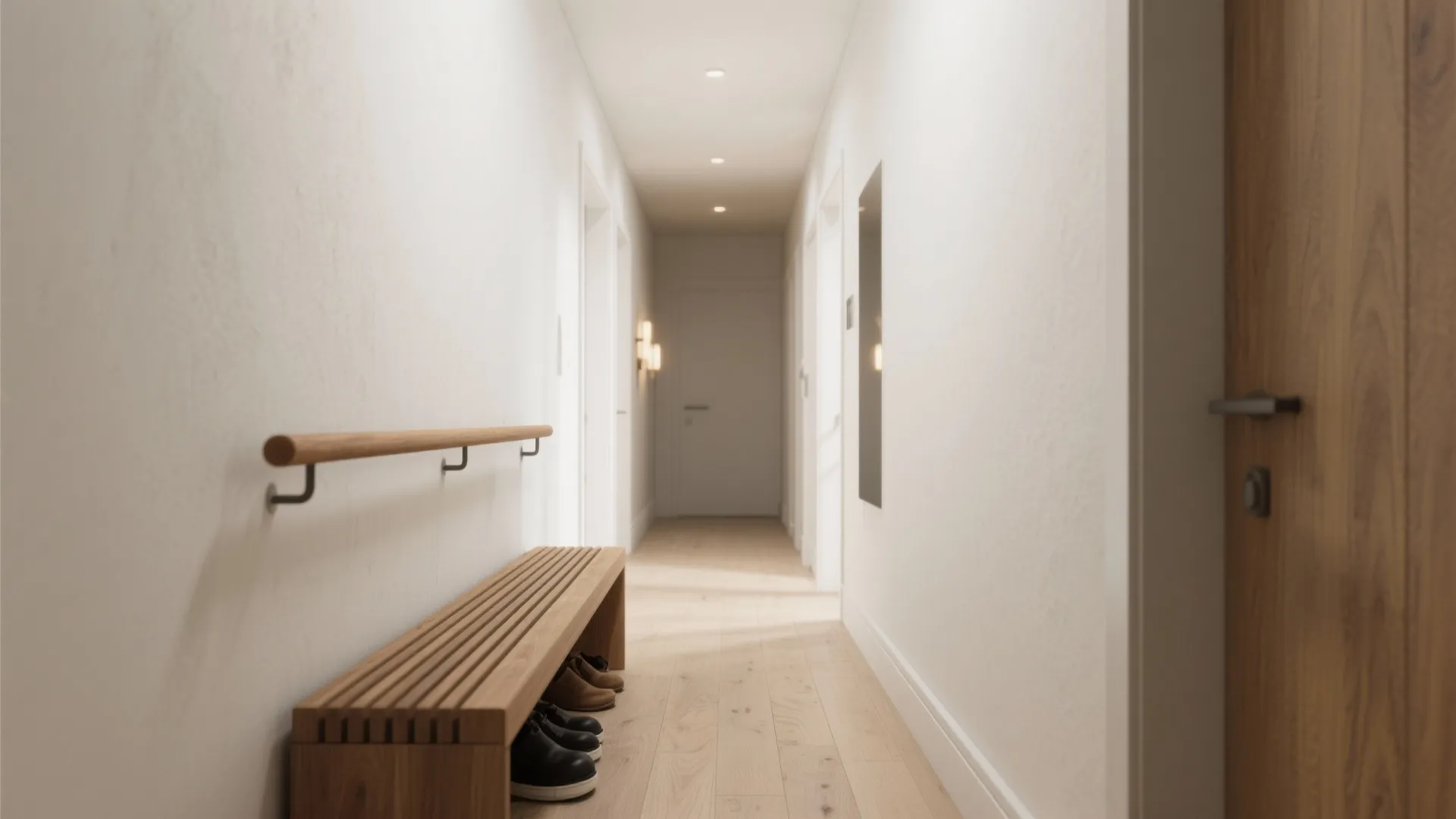 Material warmth: wood accents and tactile contrast