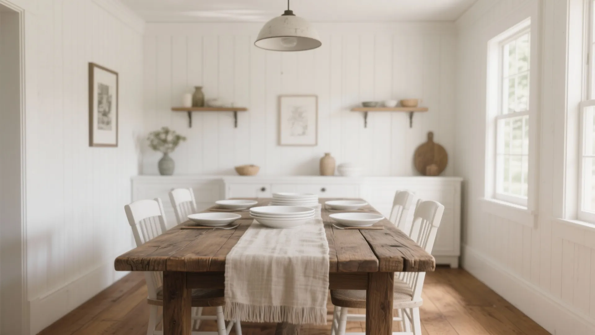 1. Warm Wood and White Contrast