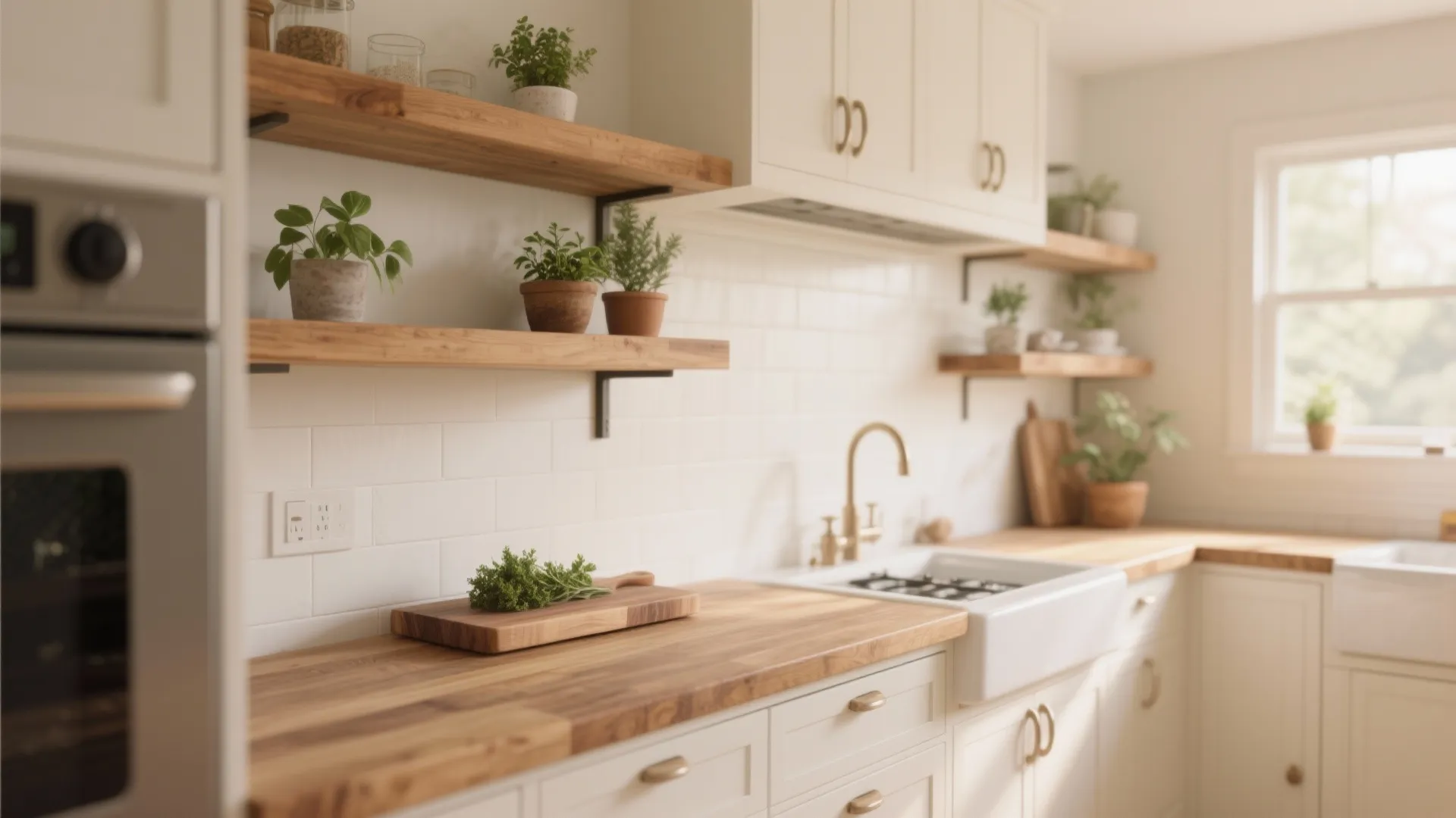 1. Warm whites with wood accents