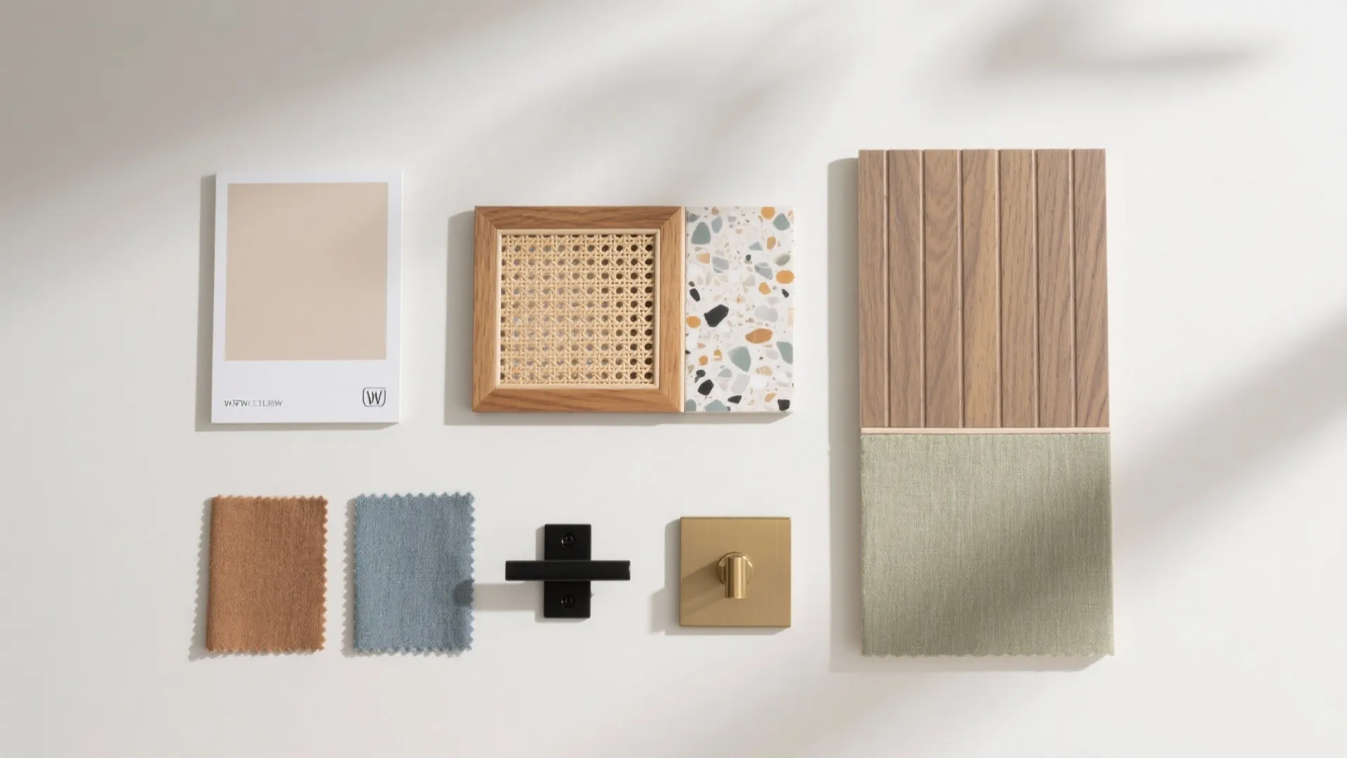 Wood + white palette for warm minimalism