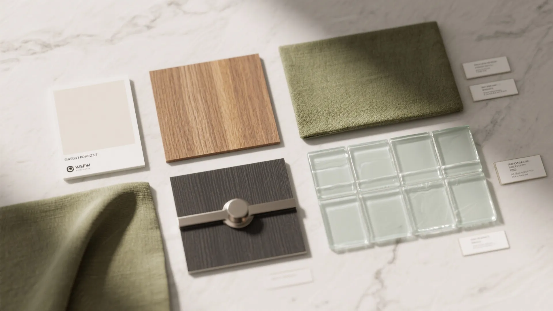 Warm wood accents, cool storage discipline