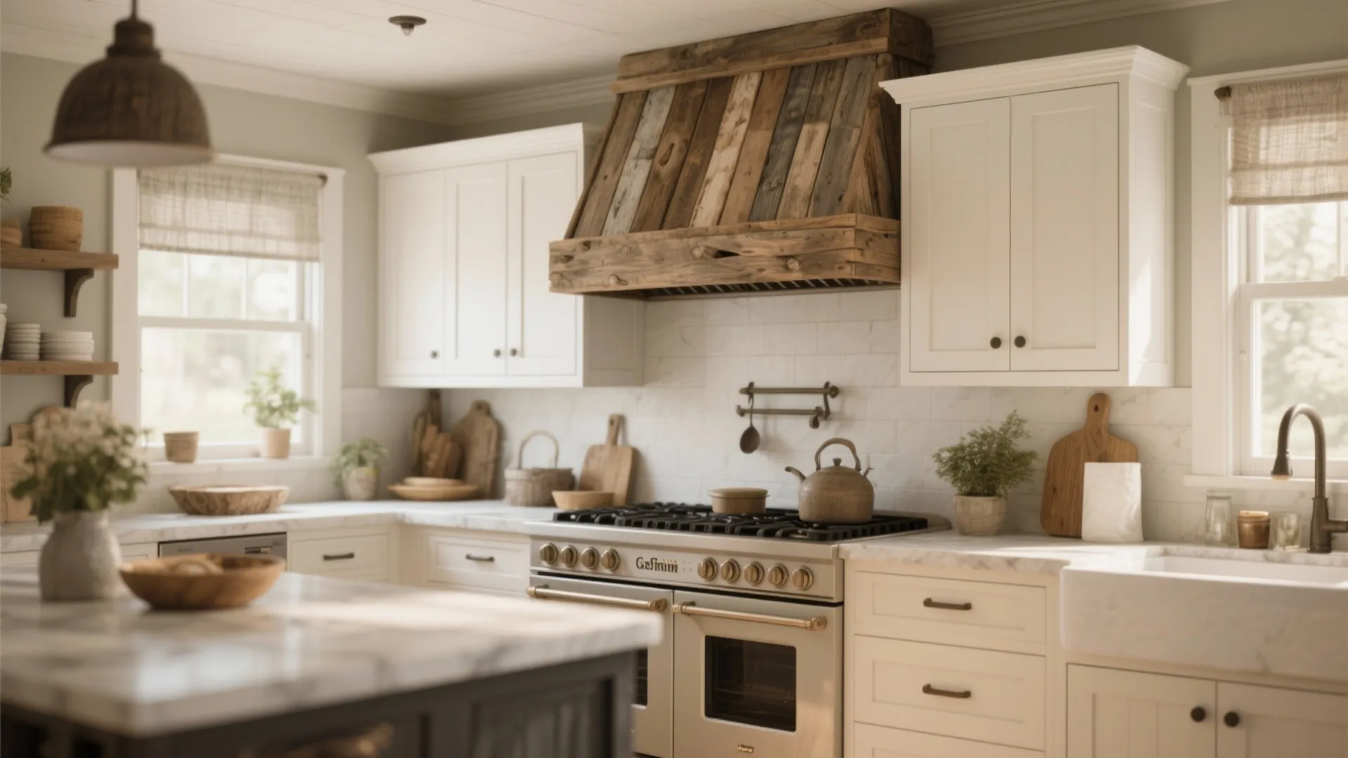 9. Decorative Wood Wrapped Hood